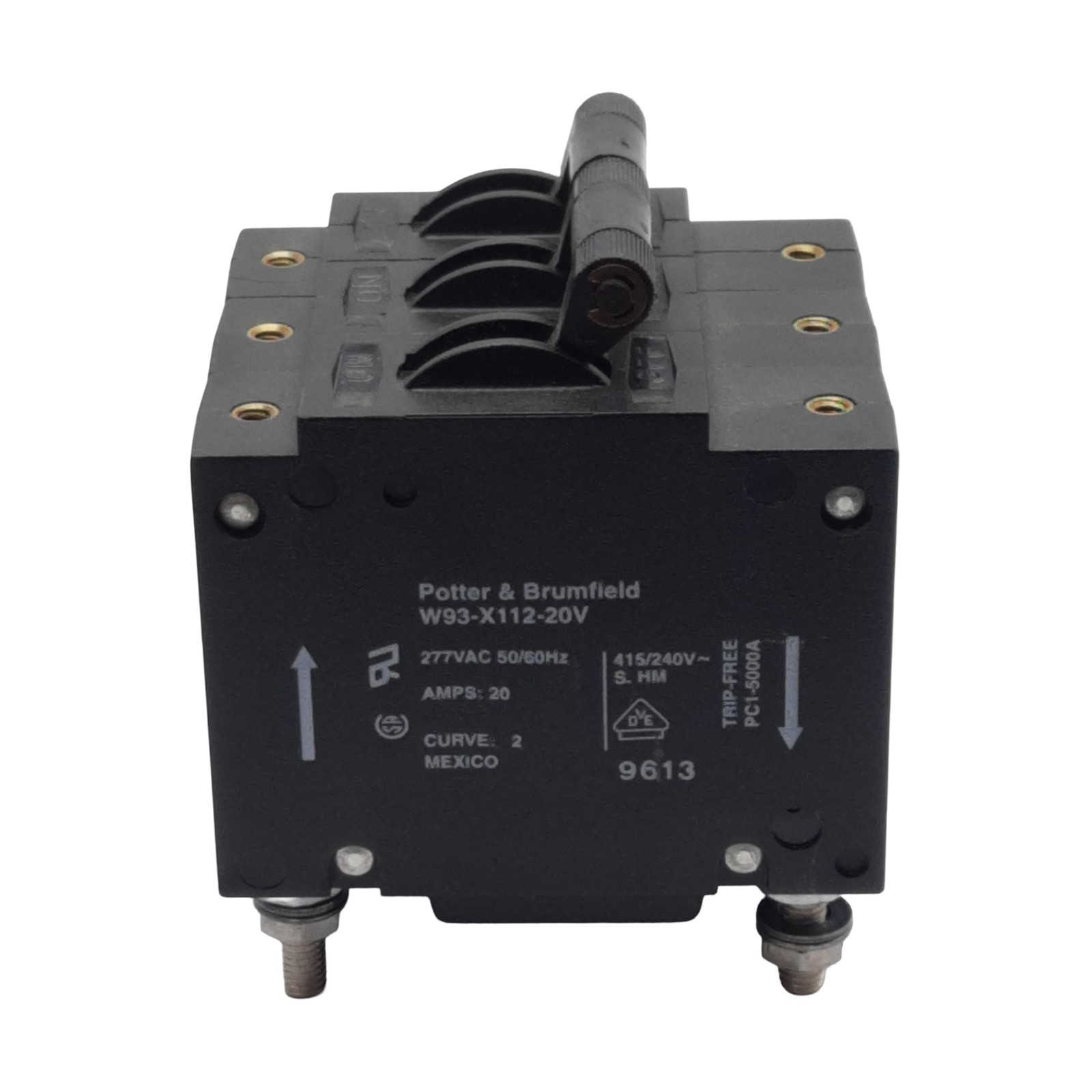 Potter & Brumfield W93-X112-20V Magnetic Circuit Breaker, 3-Pole, 20A 240/415VAC