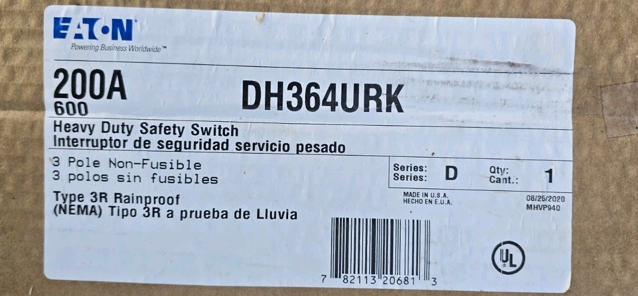 Eaton DH364URK Heavy Duty Safety Switches