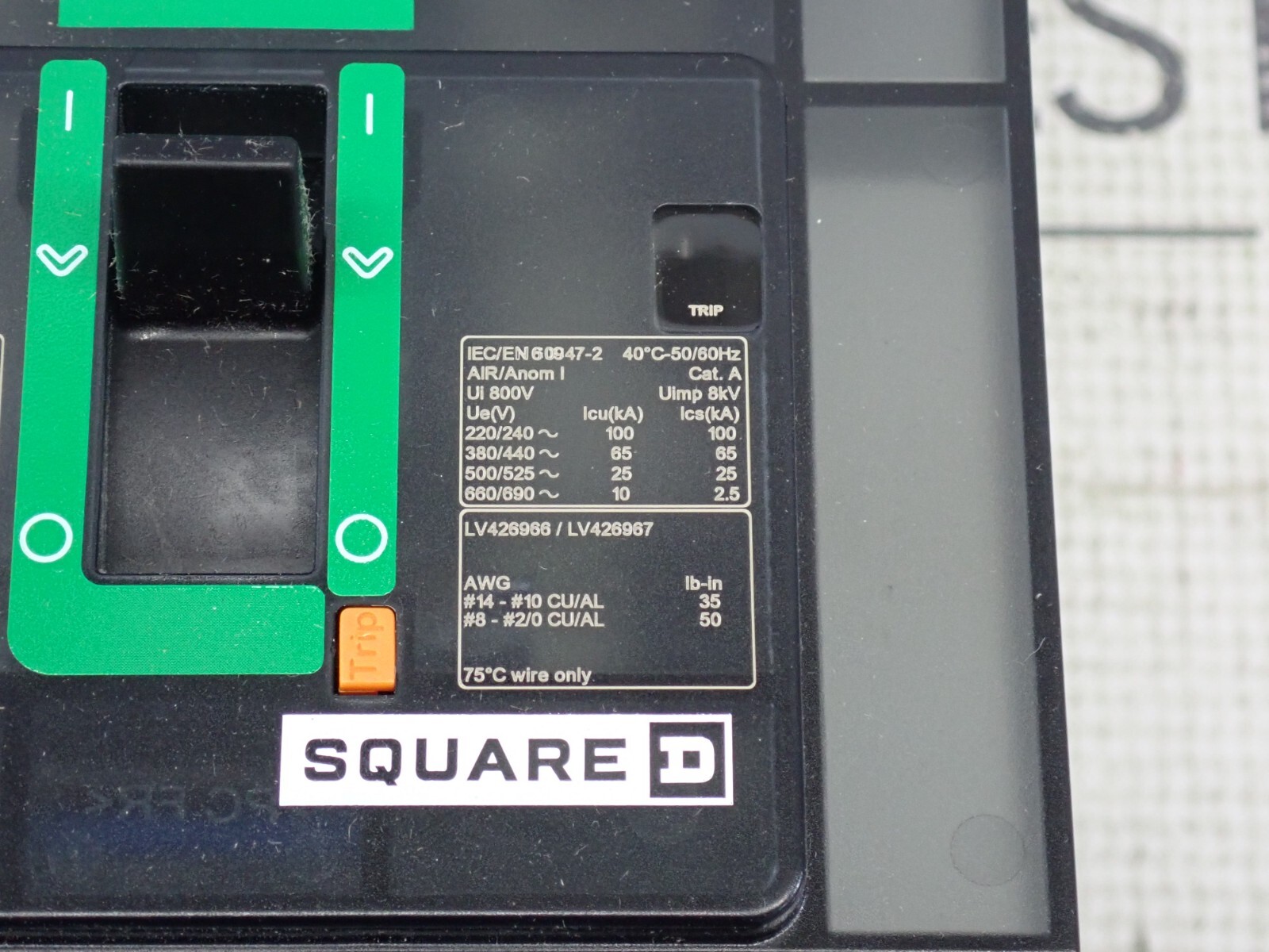 New Schneider Electric Square D BJA36040 3Pole 40Amp 65kA@480V PowerPact Breaker