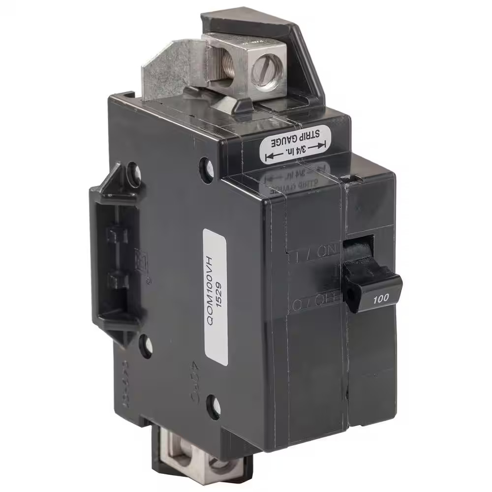 QO 100 Amp 22K AIR QOM1 Frame Size Main Breaker for QO or Homeline 125 or 100 Am