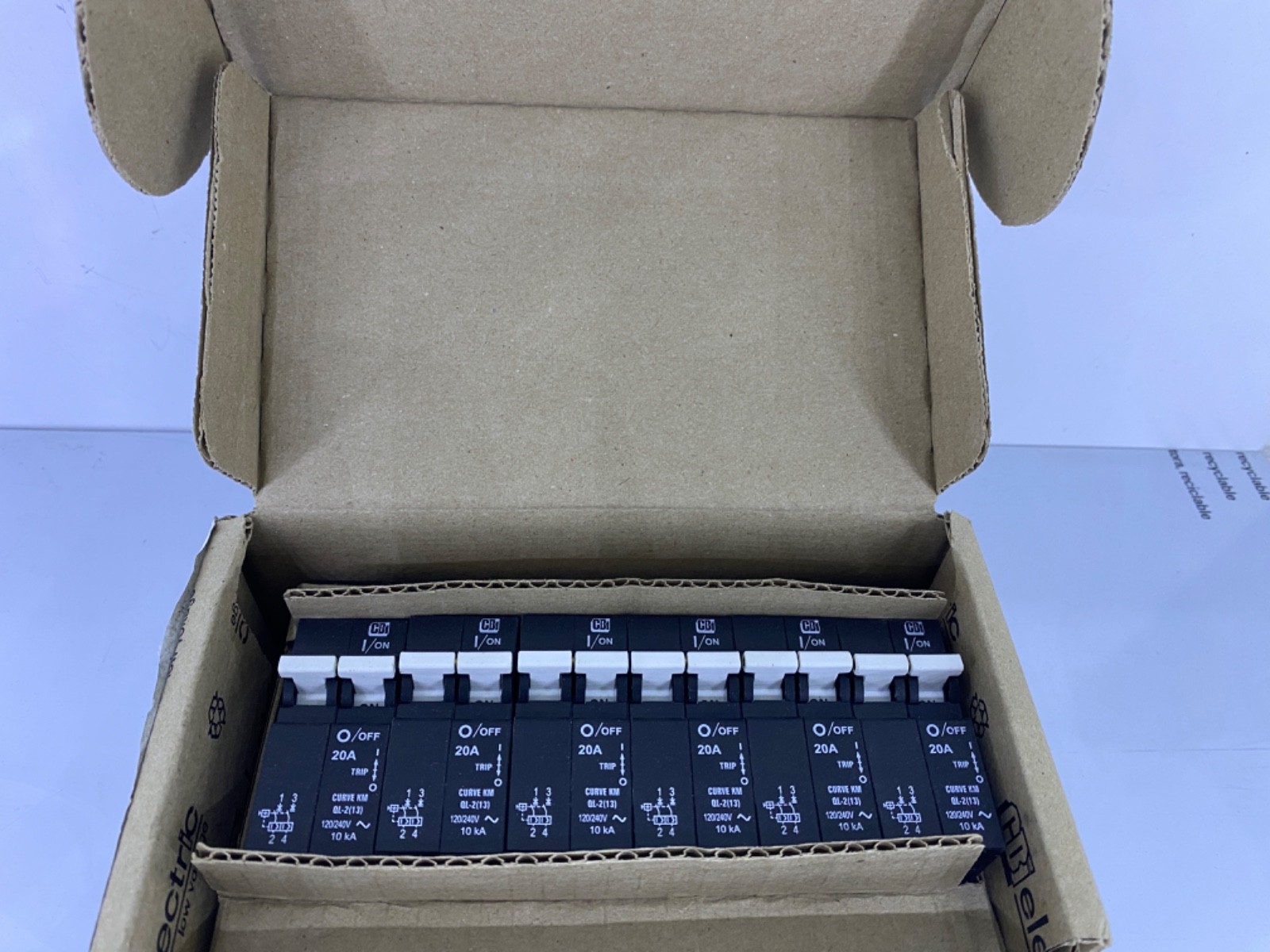 CBI QL-2(13)-DM-KM-20A QL28KM20 2 POLE 20 Amp Breakers C20A2P-489 Lot 6 NEW
