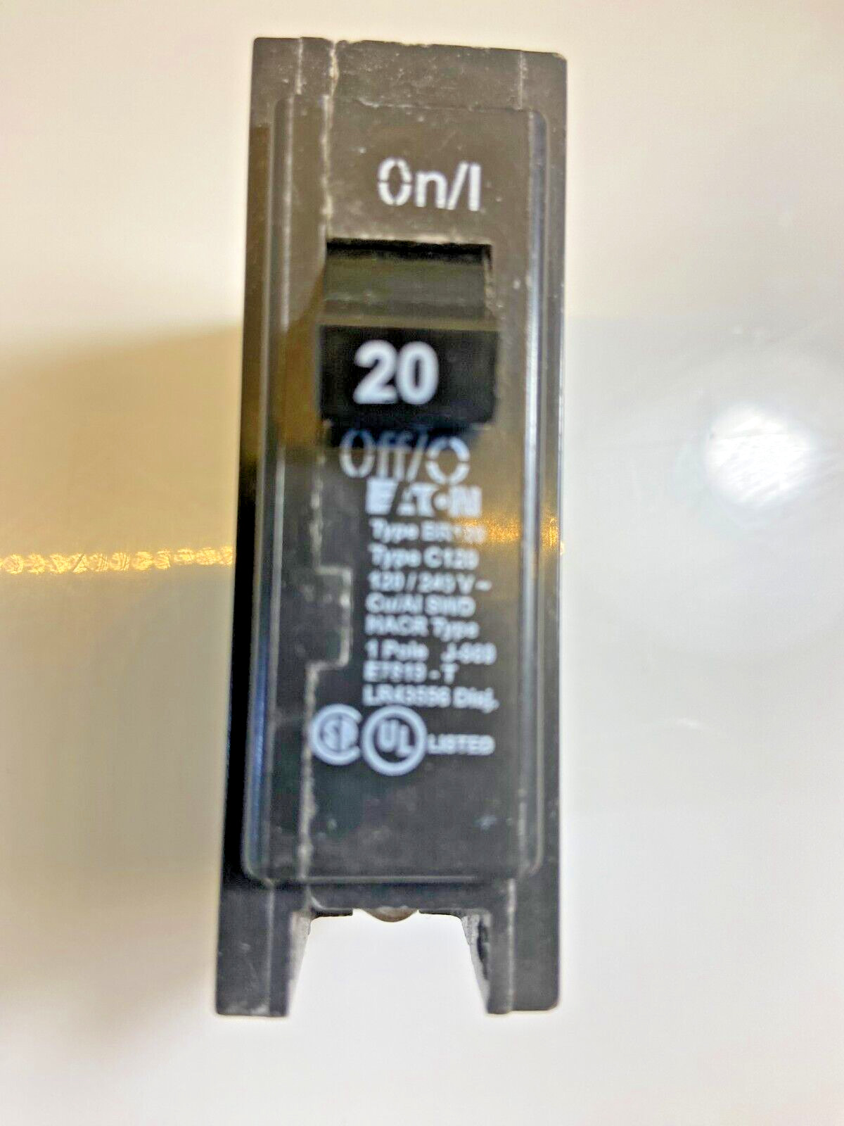 Eaton Cutler-Hammer Westinghouse BR120 20-Amp 1-Pole Type-C120 Breaker TESTED OK