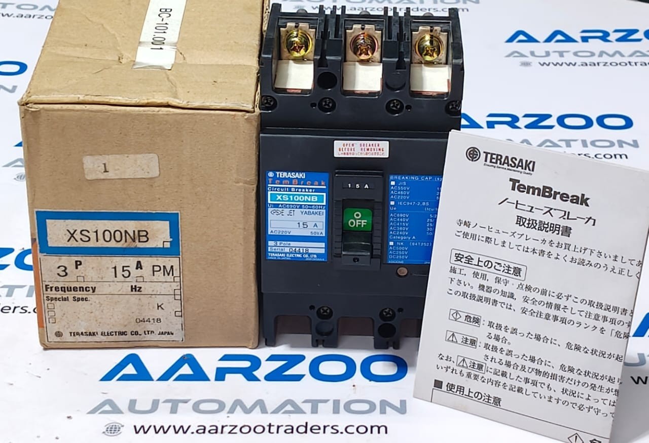 NEW TERASAKI XS100NB 3 POLE 15 AMP TemBreak CIRCUIT BREAKER AC600V 50~60Hz