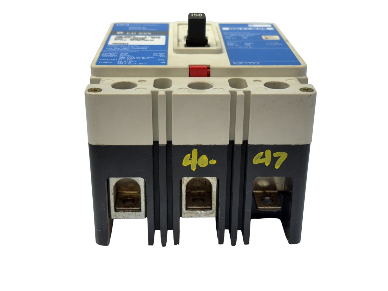 EATON ED3150 150A 3-POLE 240V ED F-FRAME 65KA MOLDED BOLT-ON CIRCUIT BREAKER
