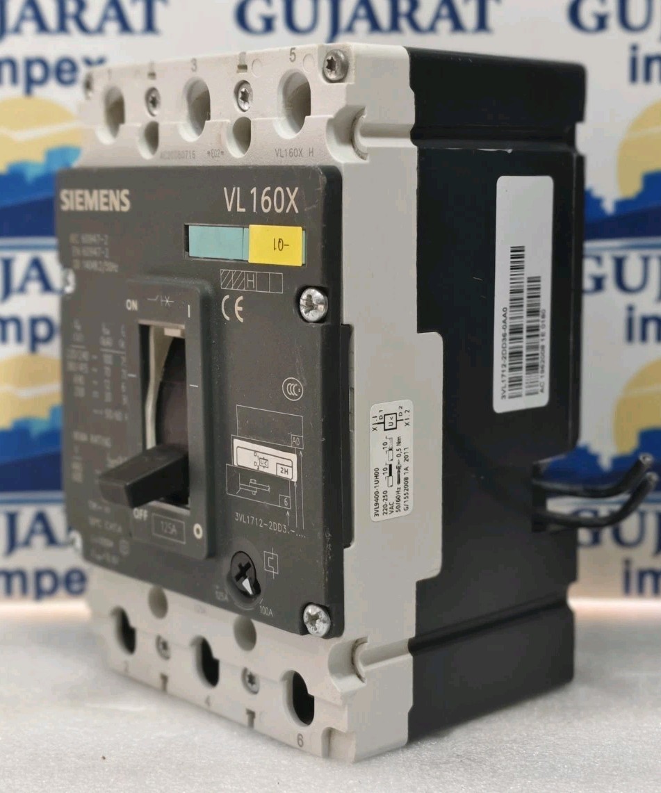 SIEMENS VL 160X 125AMPS 3P 380/415V 70KA / W 3VL9400-UH00 220-250VAC TESTED OK