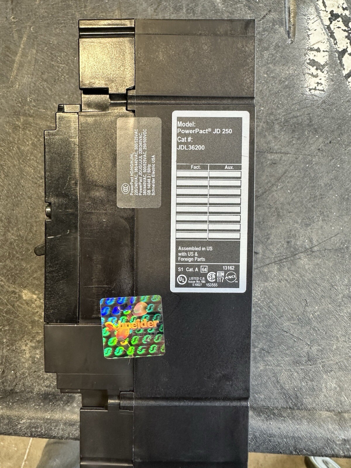 Square D JDL36200 200Amp 600V Circuit Breaker