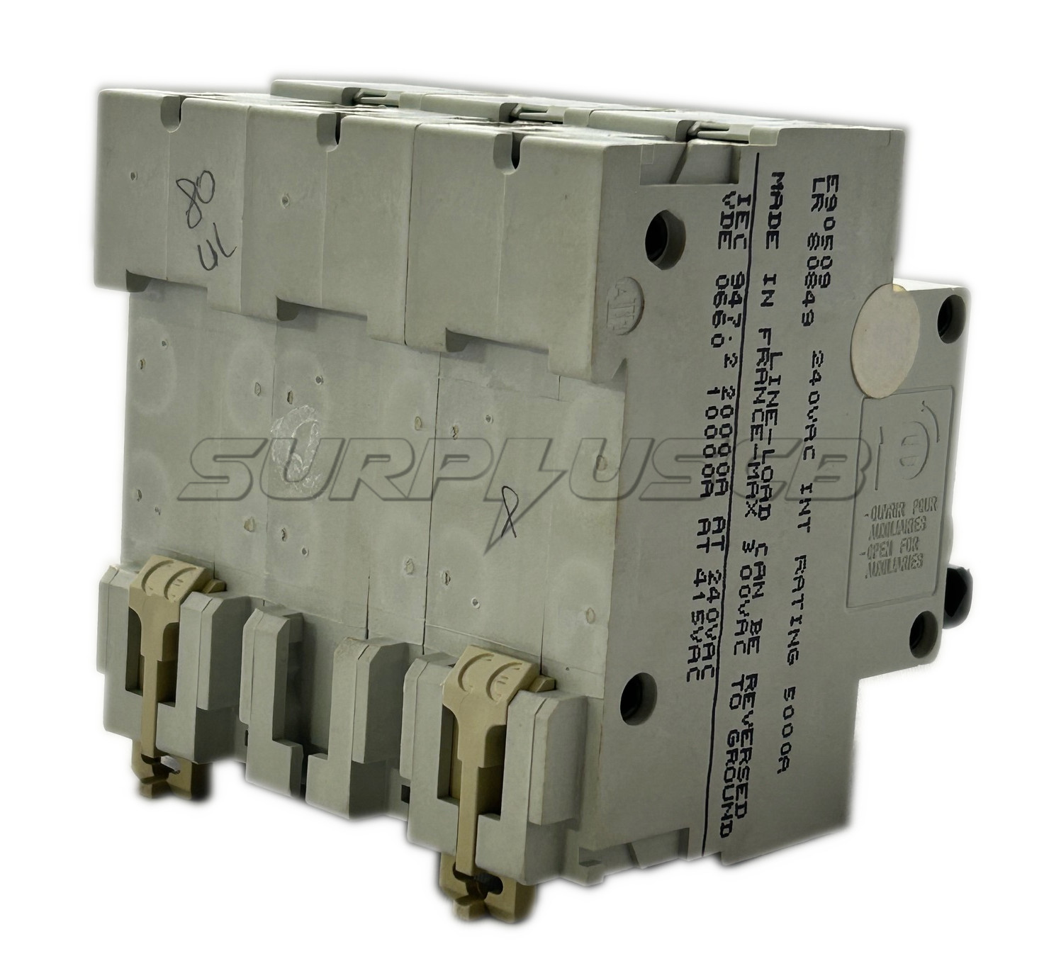 Square D MG27185 Molded Case Circuit Breaker, 120/240Vac, 80A, 3-Pole, Bolt-On