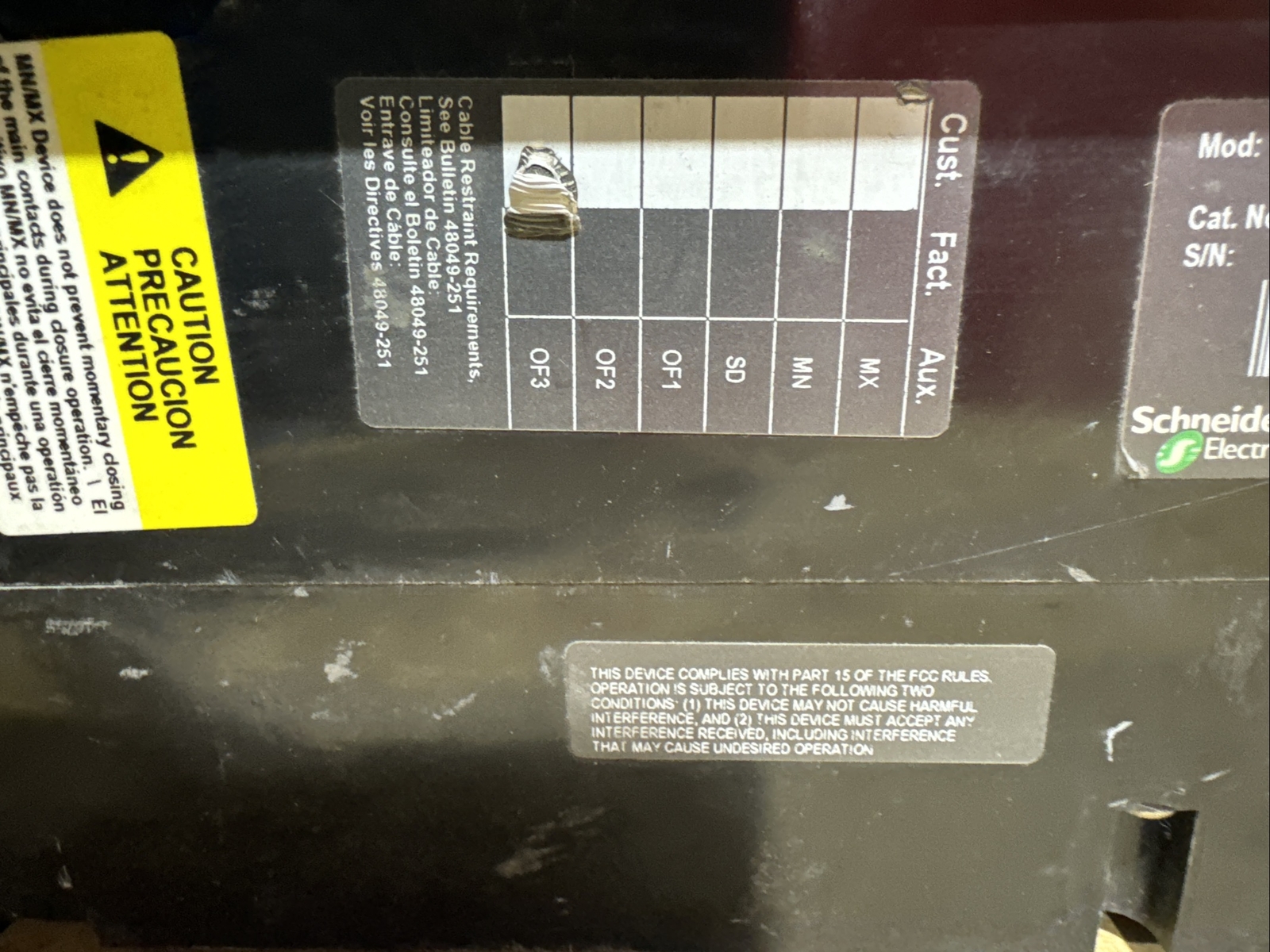 Square D PowerPact MJ400 MJL36400 Schneider Electric