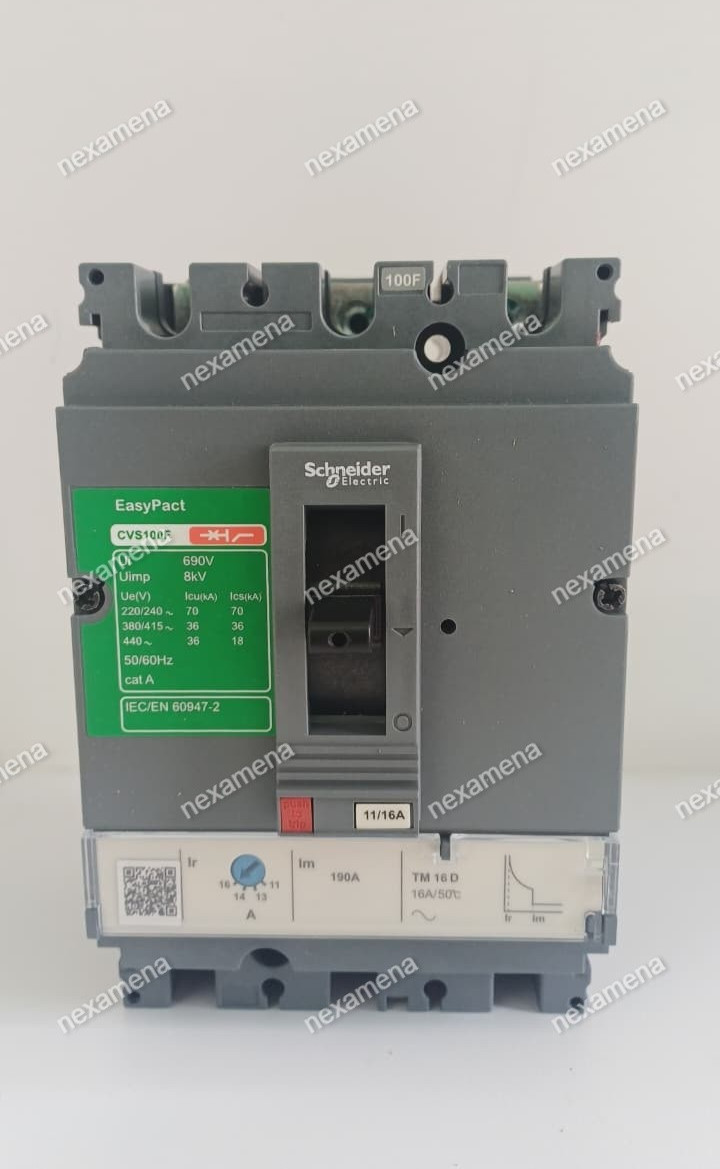 Schneider LV510802 – MCCB TM16D 3P3D, CVS100F EasyPact – Made In India