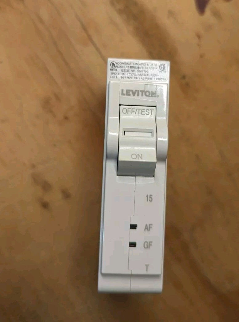 Leviton LB115-DFT 15A 1-Pole Plug-On AFCI Circuit Breaker 15A 1-POLE 120V