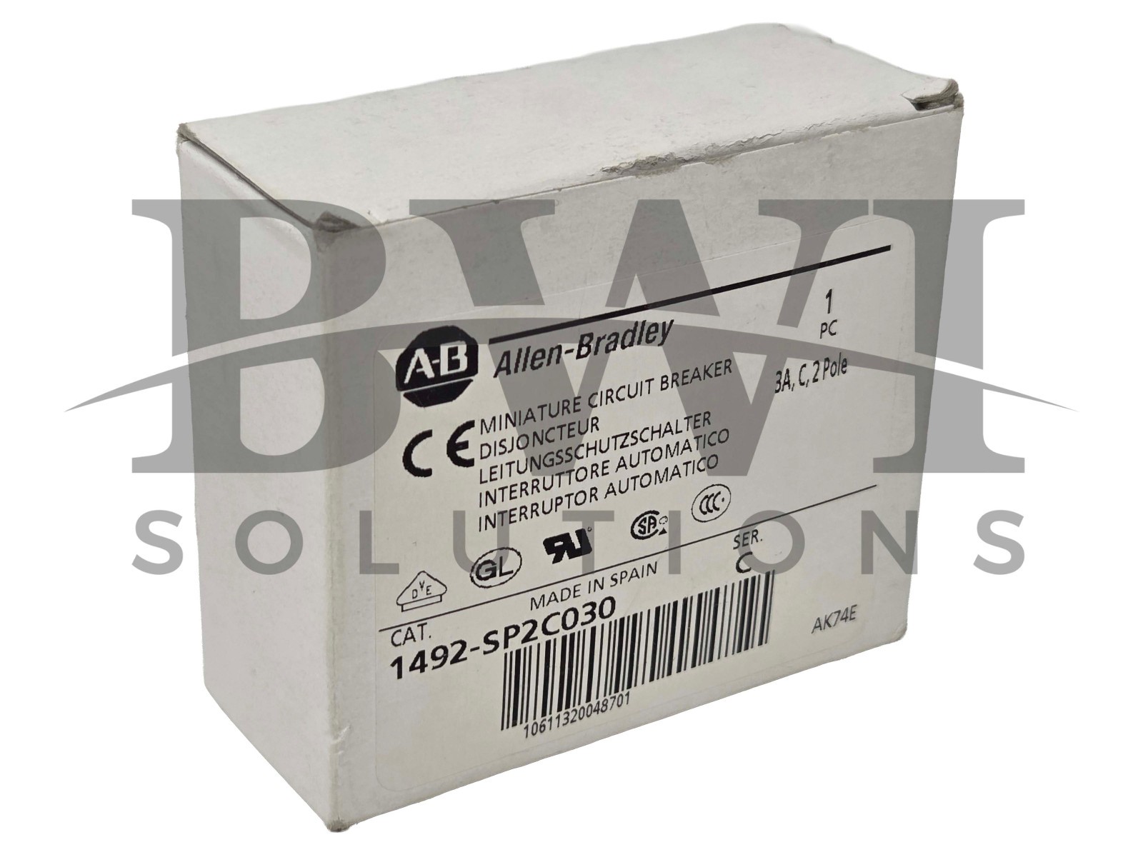 NEW Allen Bradley 1492-SP2C030 /C 3A Circuit Breaker, C, 2P, 415VAC, 1492SP2C030