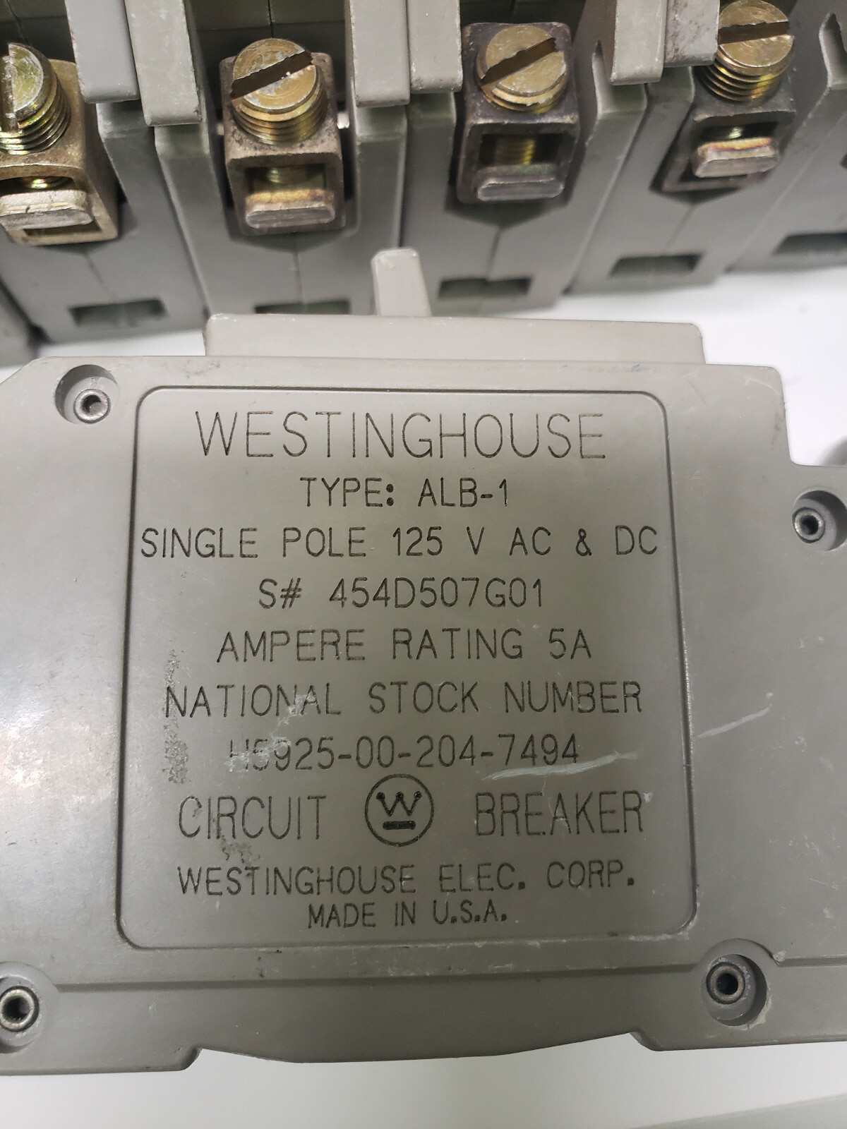 Westinghouse ALB-1 5A Circuit Breaker (44 Units) 5925-00-204-7494