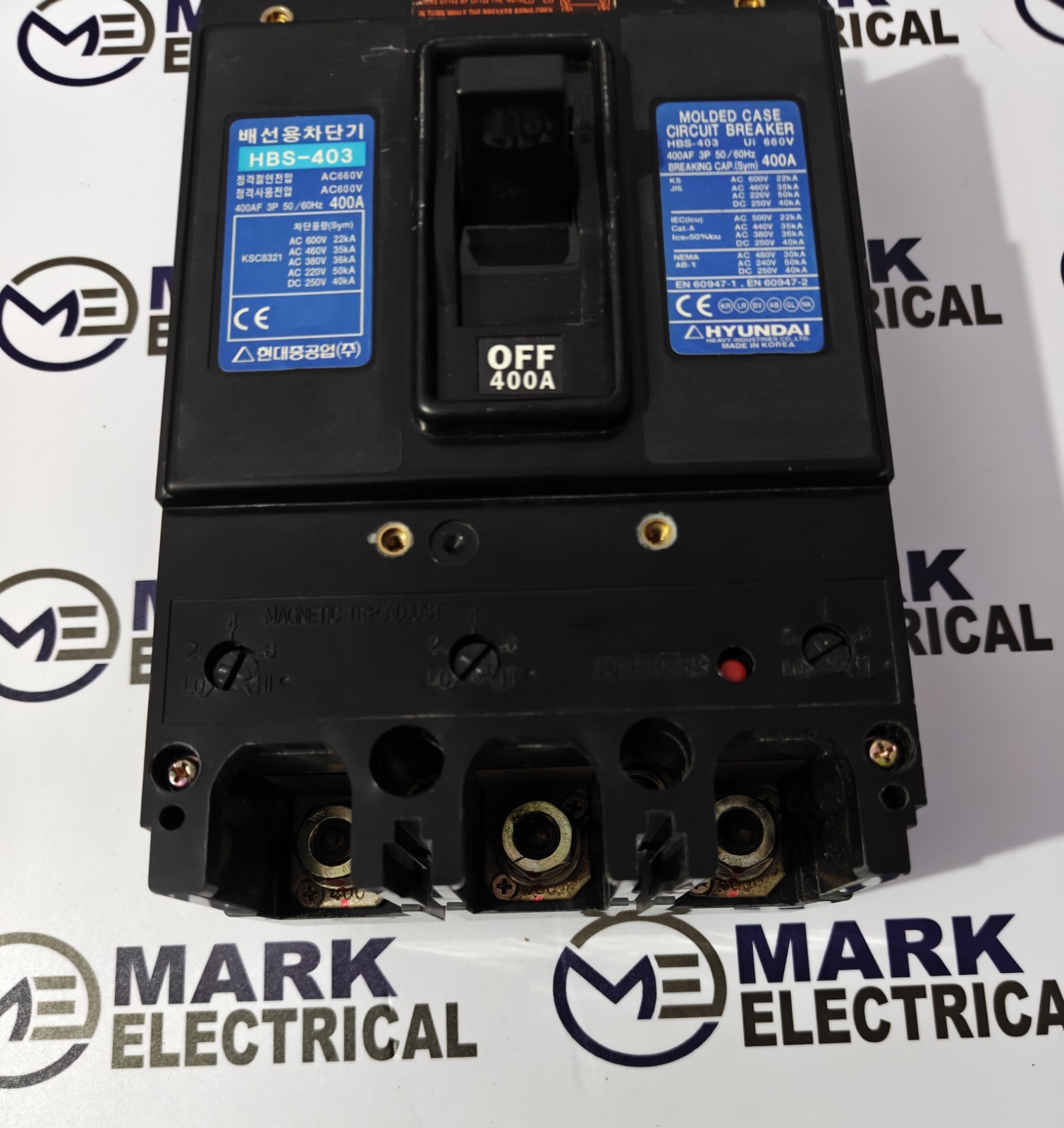 HYUNDAI ELECTRIC HBS403 400A CIRCUIT BREAKER 440VAC 35KA FAST SHIPPING