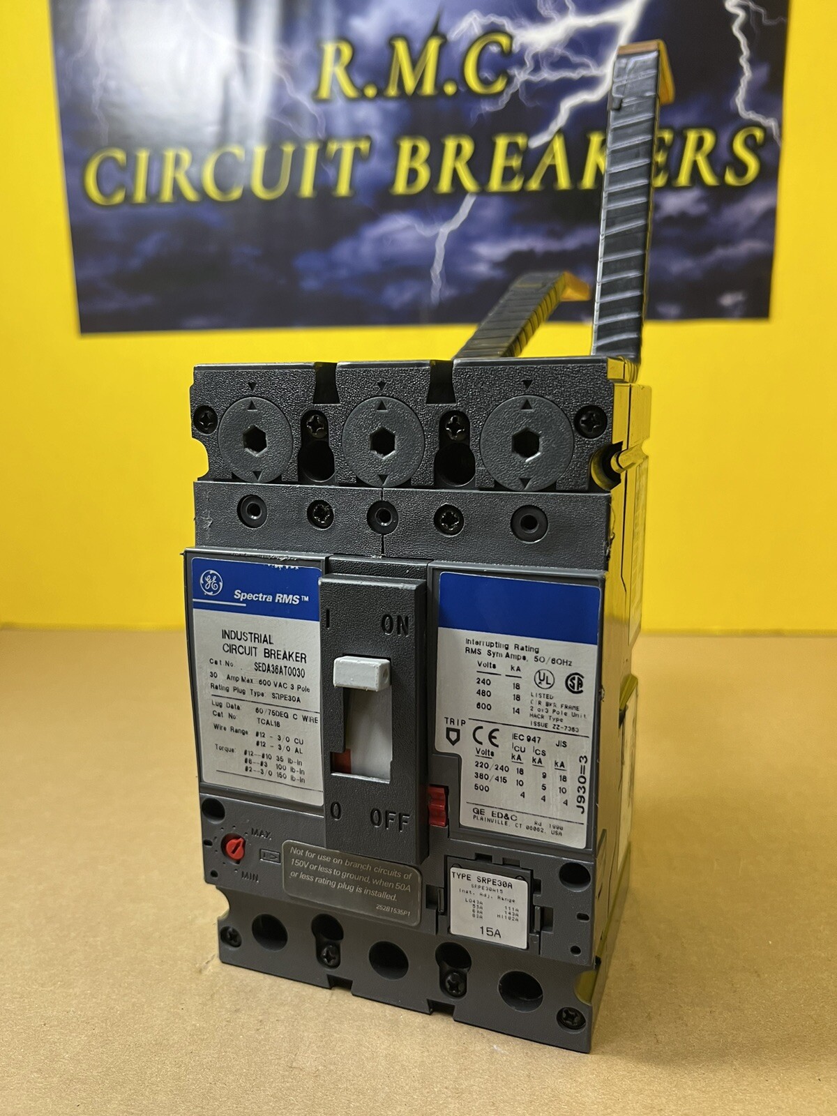 SEDA36AT0030 GE Circuit Breaker 15a Rating Plug SRPE30A