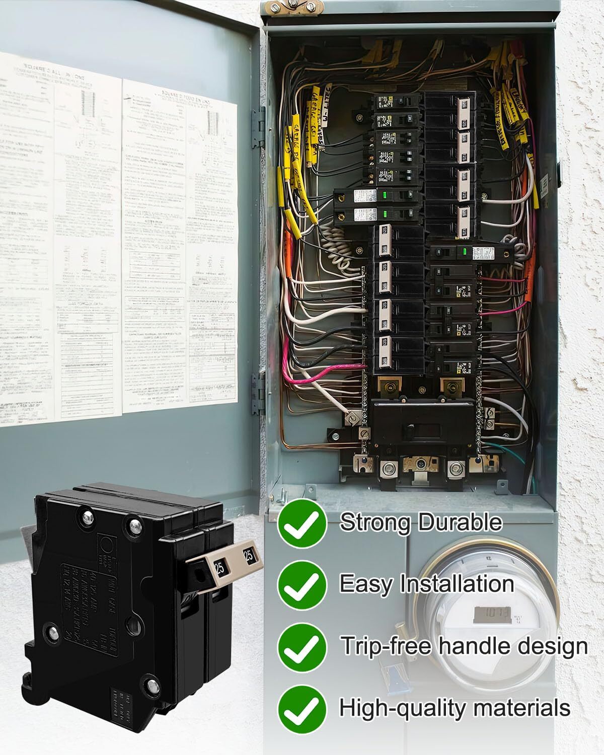 2125 2 Pole 125 AMP Circuit Breaker Fit for Residential Commercial Industrial…