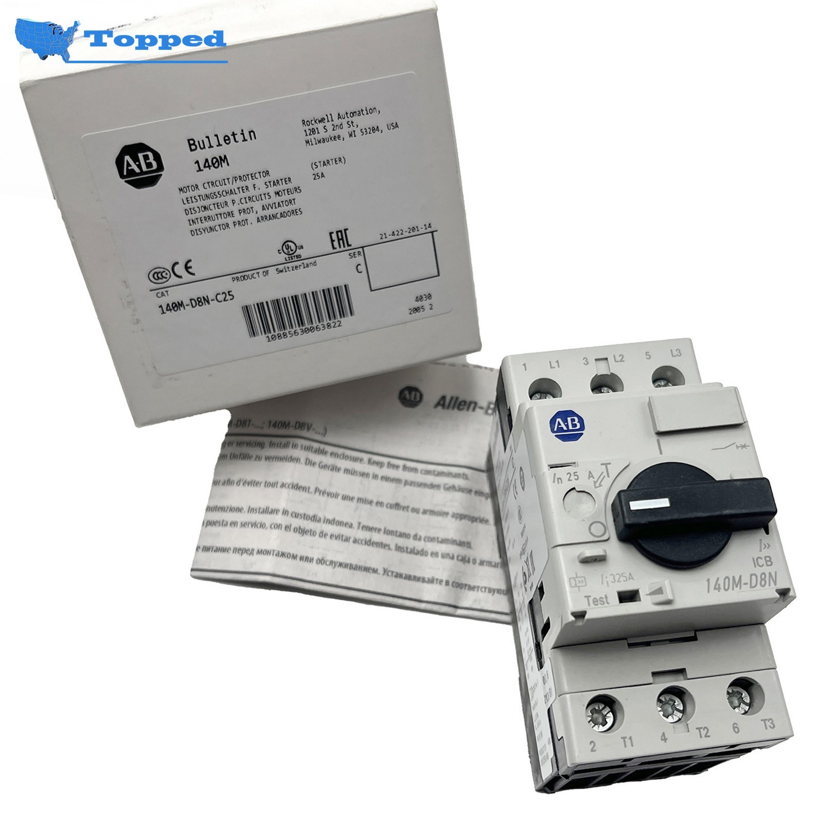 140M-D8N-C25 Motor Protector 25A Starter for Allen Bradley