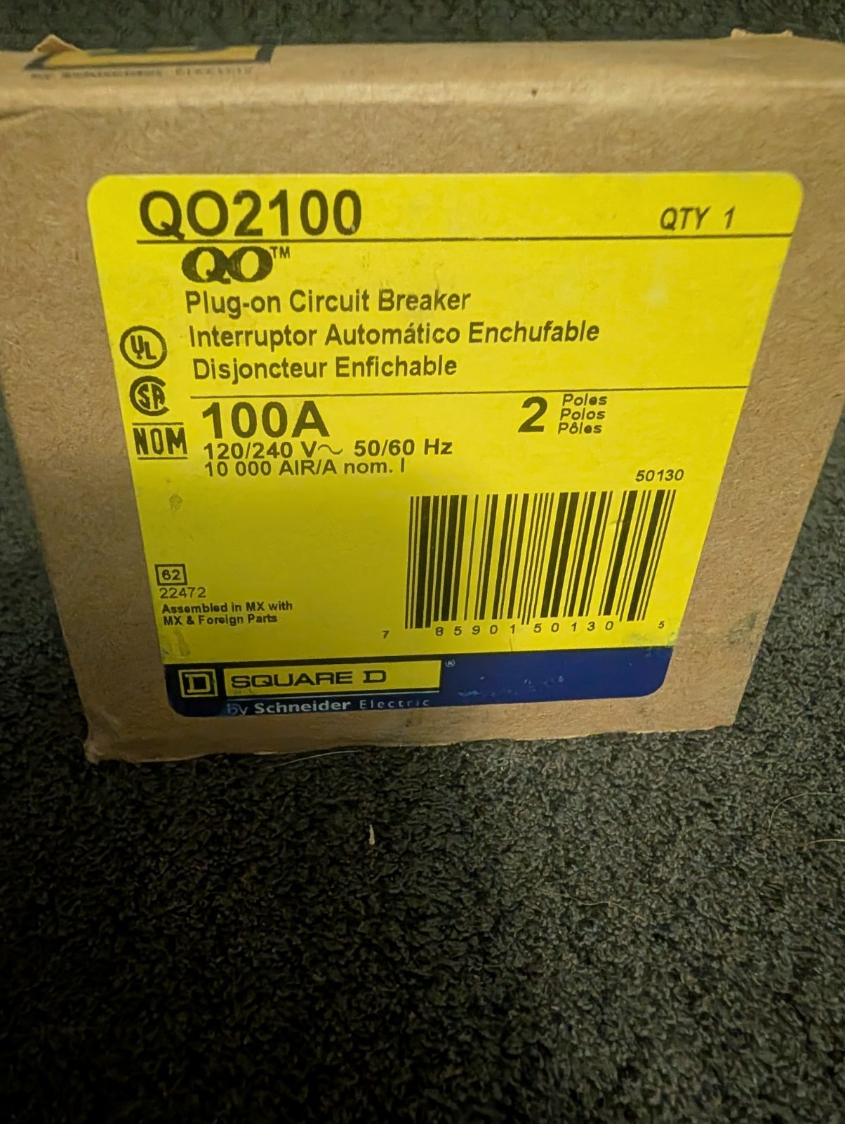 QO2100 Square D PowerPact 100A 2-P Breaker