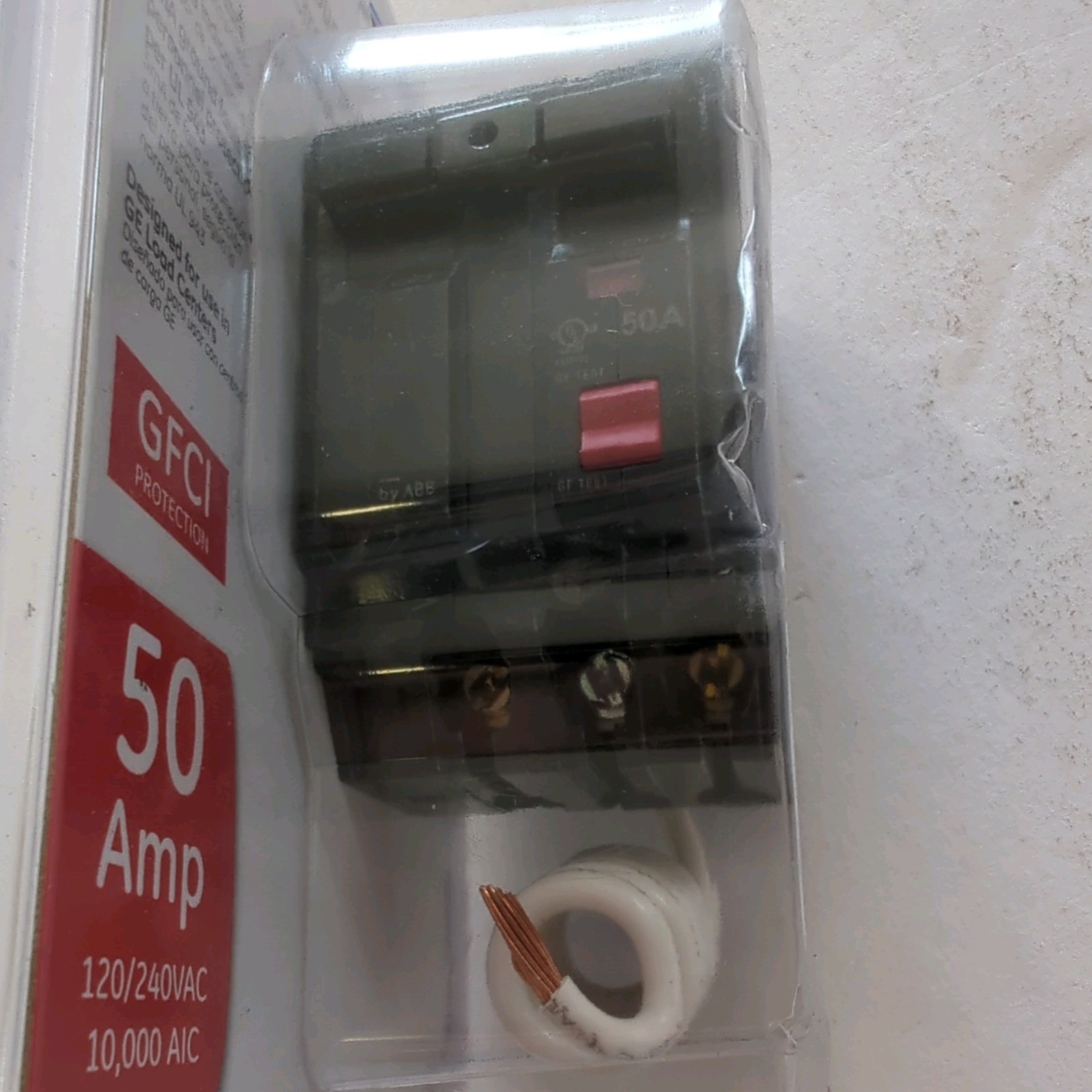 GE 50 Amp 240-Volts Double Pole Ground Fault Breaker with Self-Test