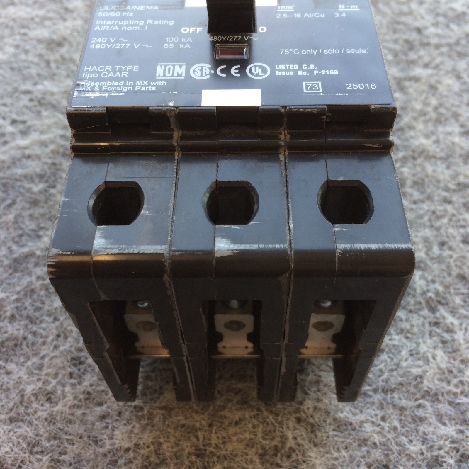 Schneider Electric Square D EJB34020 Mini Circuit Breaker 20A 3 Pole 480Y/277VAC