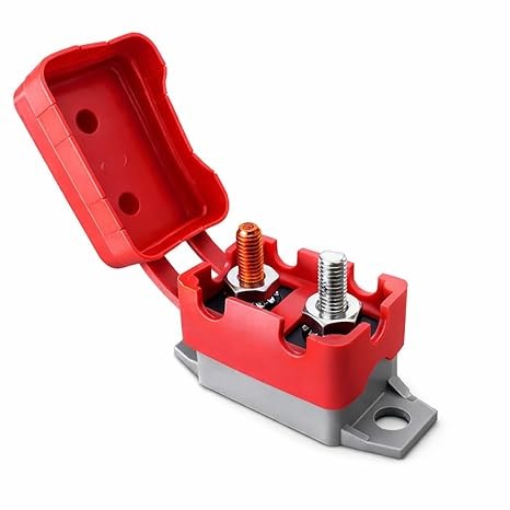 Reset Circuit Breaker with Cover, 12-24vDC Automotive Surface Mo Style: 20 AMP