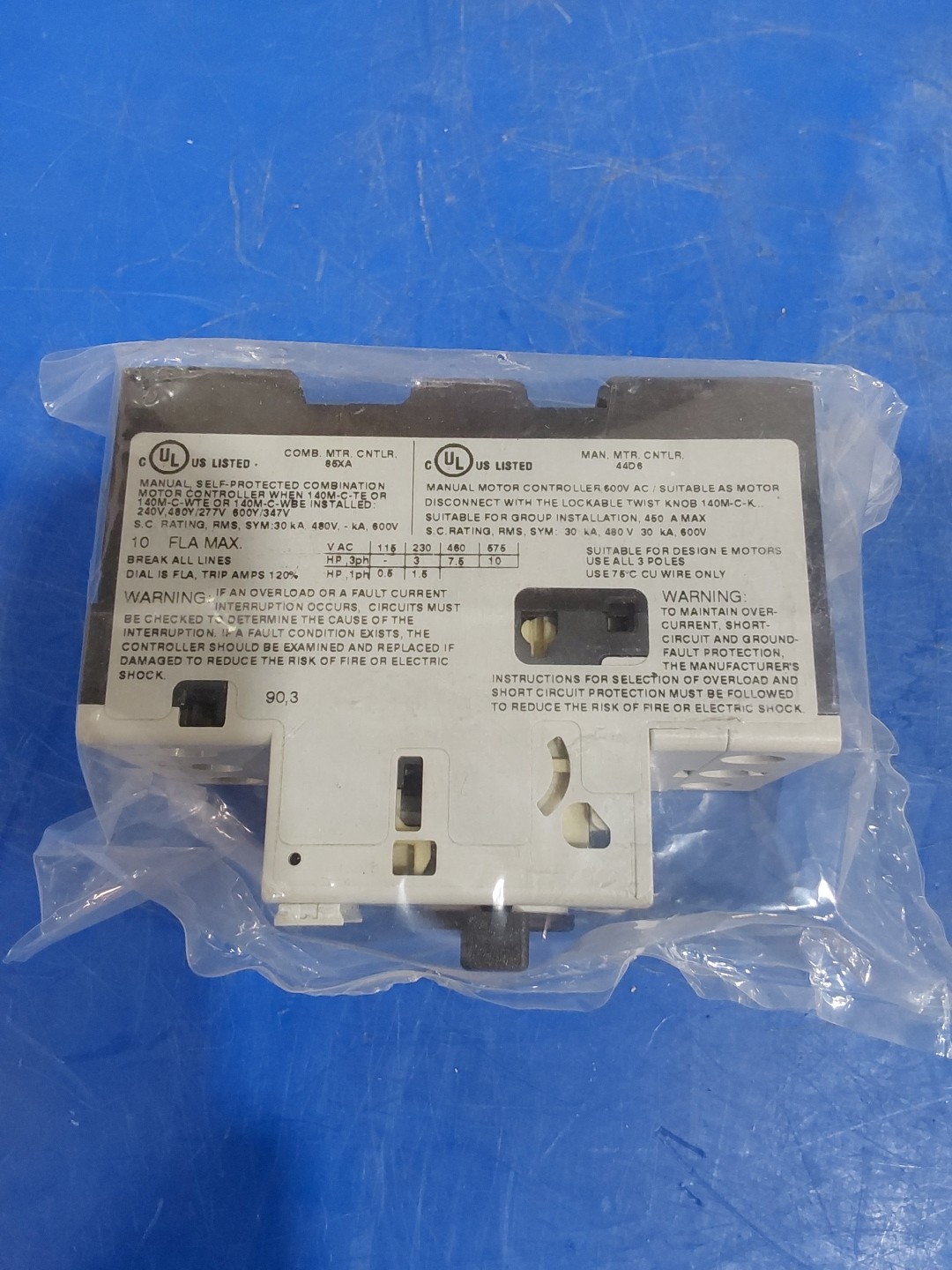Allen-Bradley 140M-C2T-C10 Circuit Breaker, Ser B, 6.3-10A