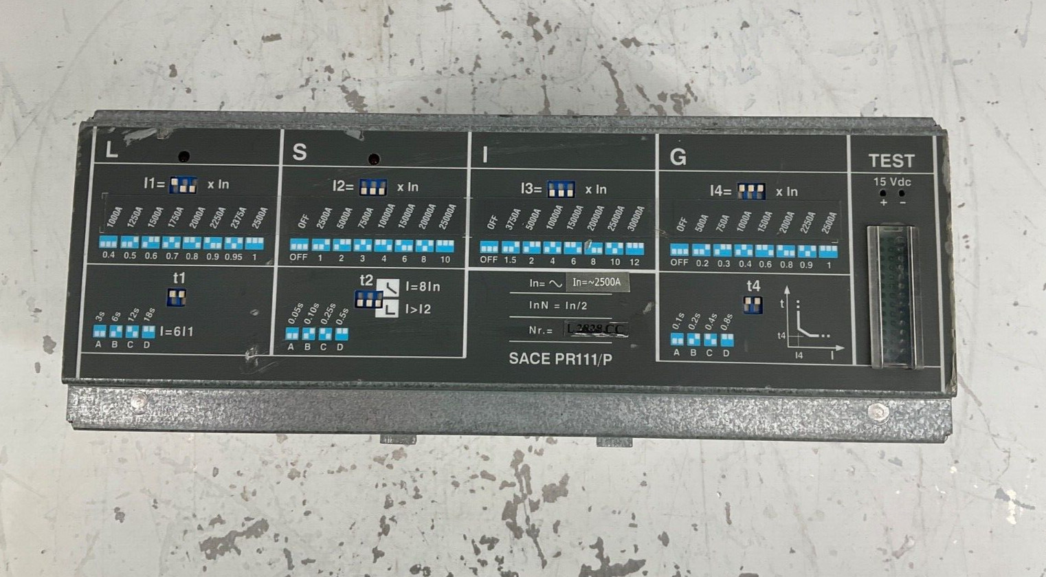 ABB SACE PR111/P-LSIG-2500A OVERCURRENT RELEASE PROTECTION UNIT 2500A