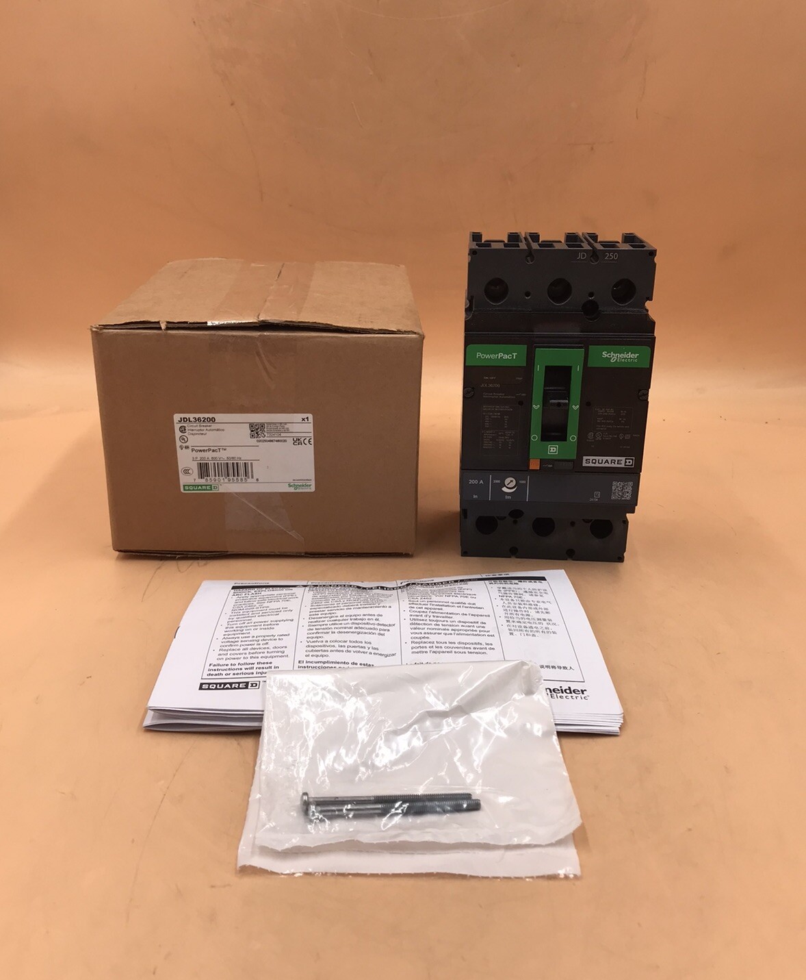HOUSTON STOCK NEW SQUARE D JDL36200 TYPE JDL 200 AMP 600V FREE 2 DAY AIR BUY NOW