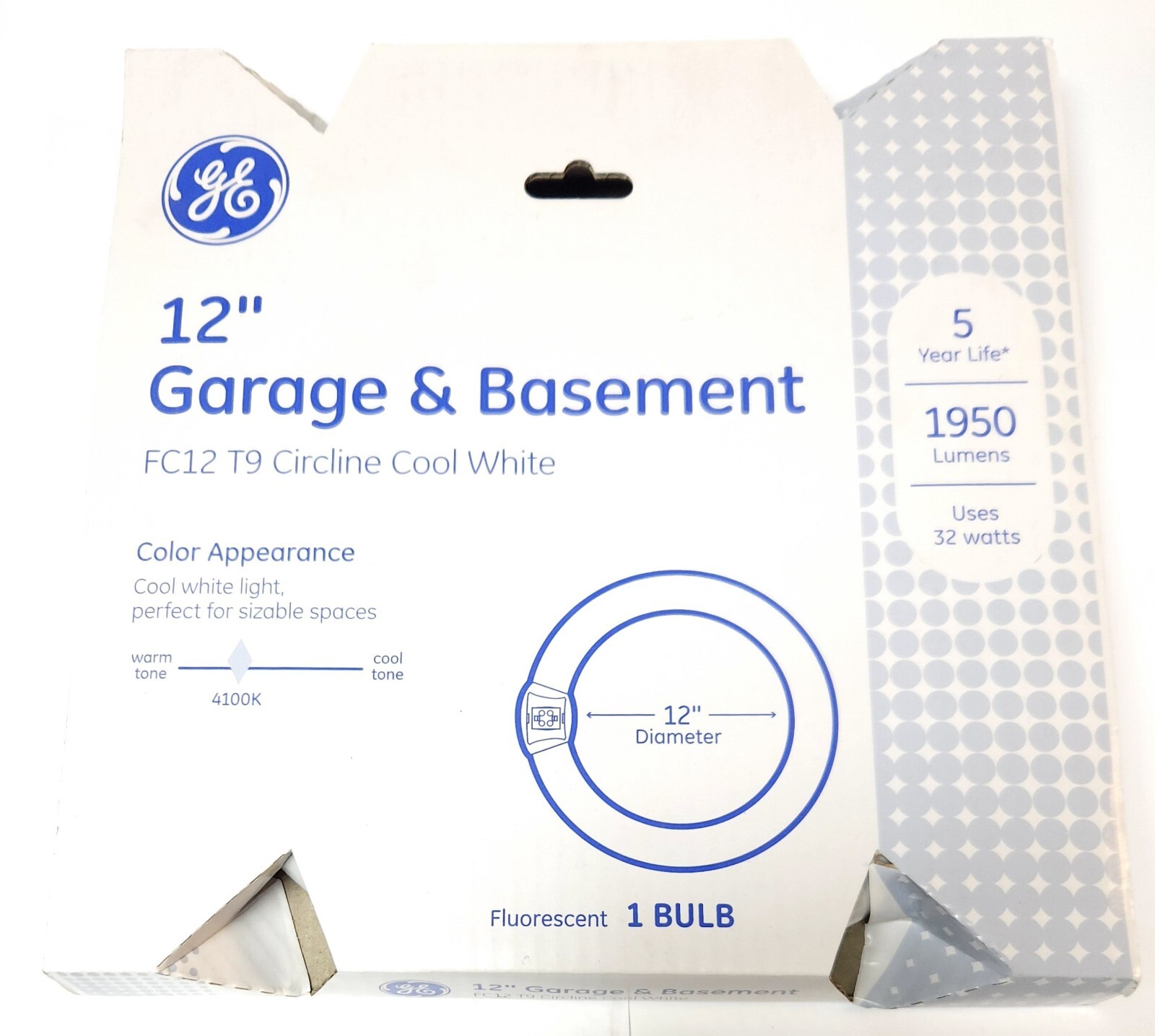 LOT OF 6 GENERAL ELECTRIC FC12T9/CW 12″ Circular FC12 T9 Garage & Basement Lamp