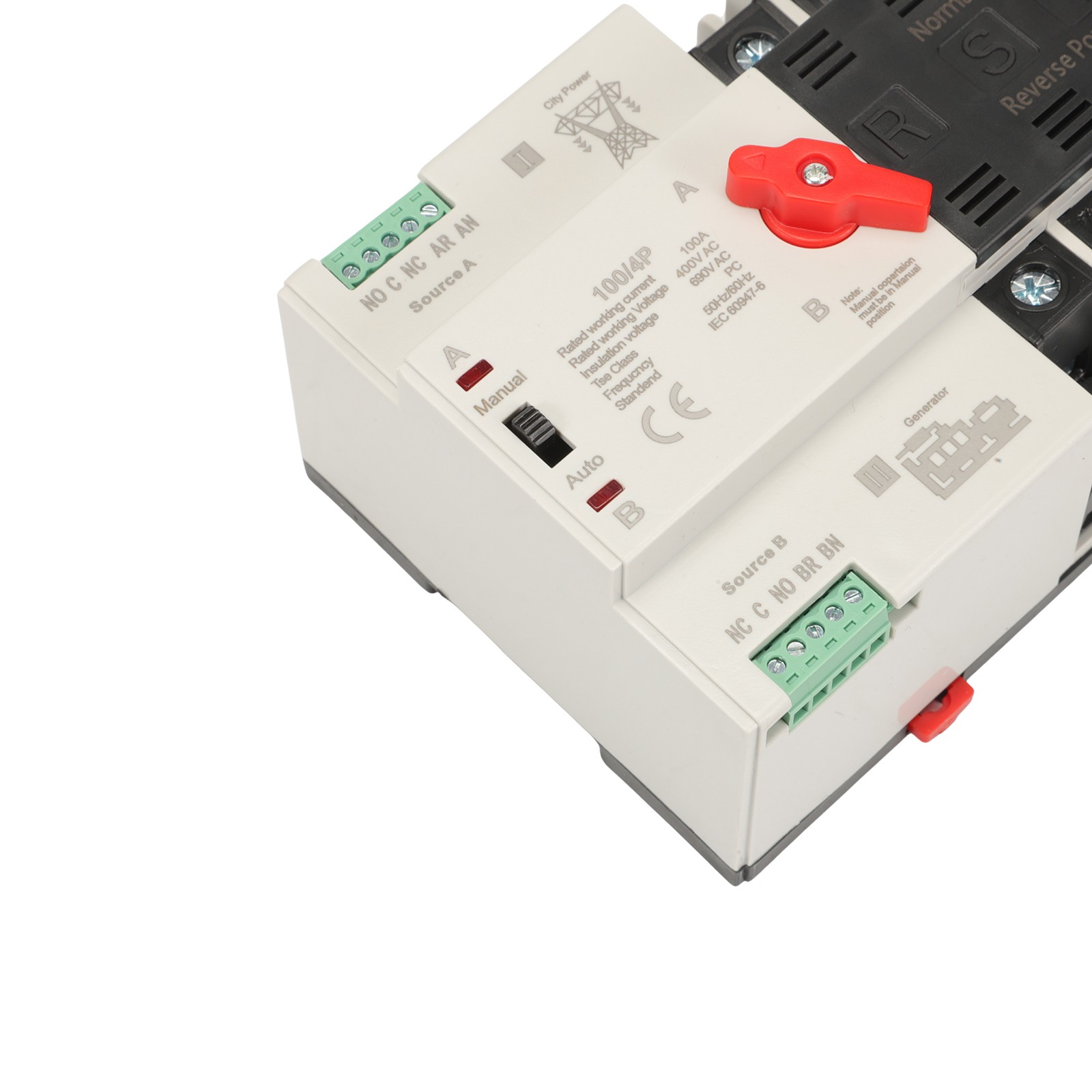 Dual Power Automatic Transfer Switch – 4P 100A 220V Changeover Switch 50/60Hz