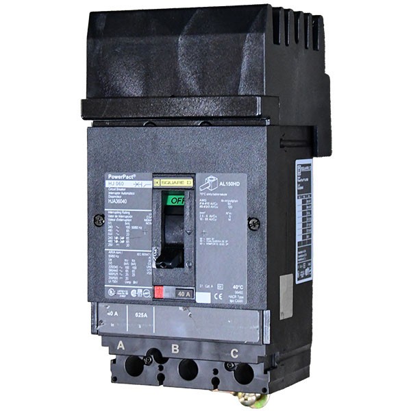 HJA36040 Square D 40A 600V 3P(ABC) Powerpact I-Line Circuit Breaker -SES