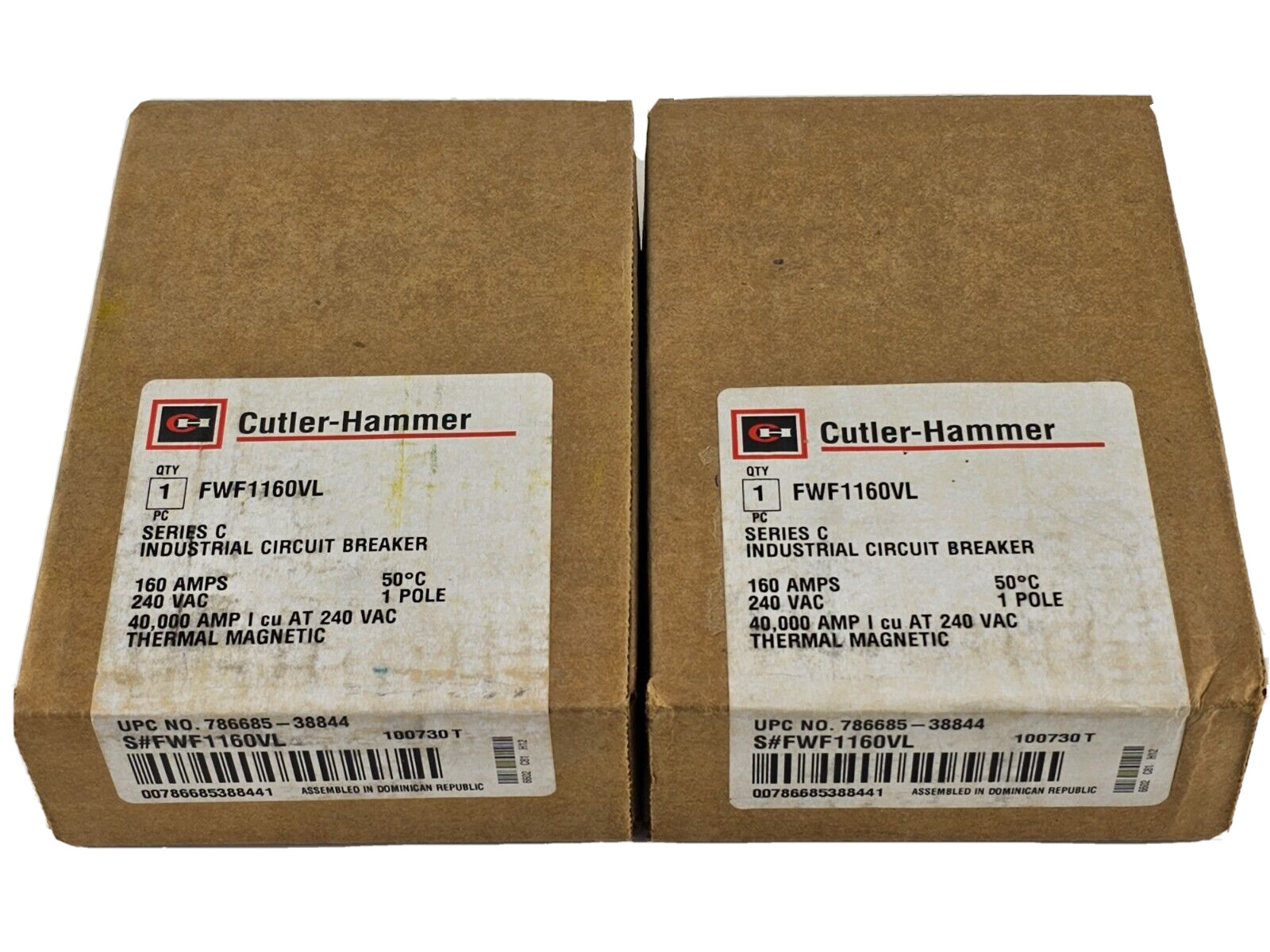NEW Eaton Cutler Hammer FWF1160VL Thermal Industrial Circuit Breaker (Lot of 2)