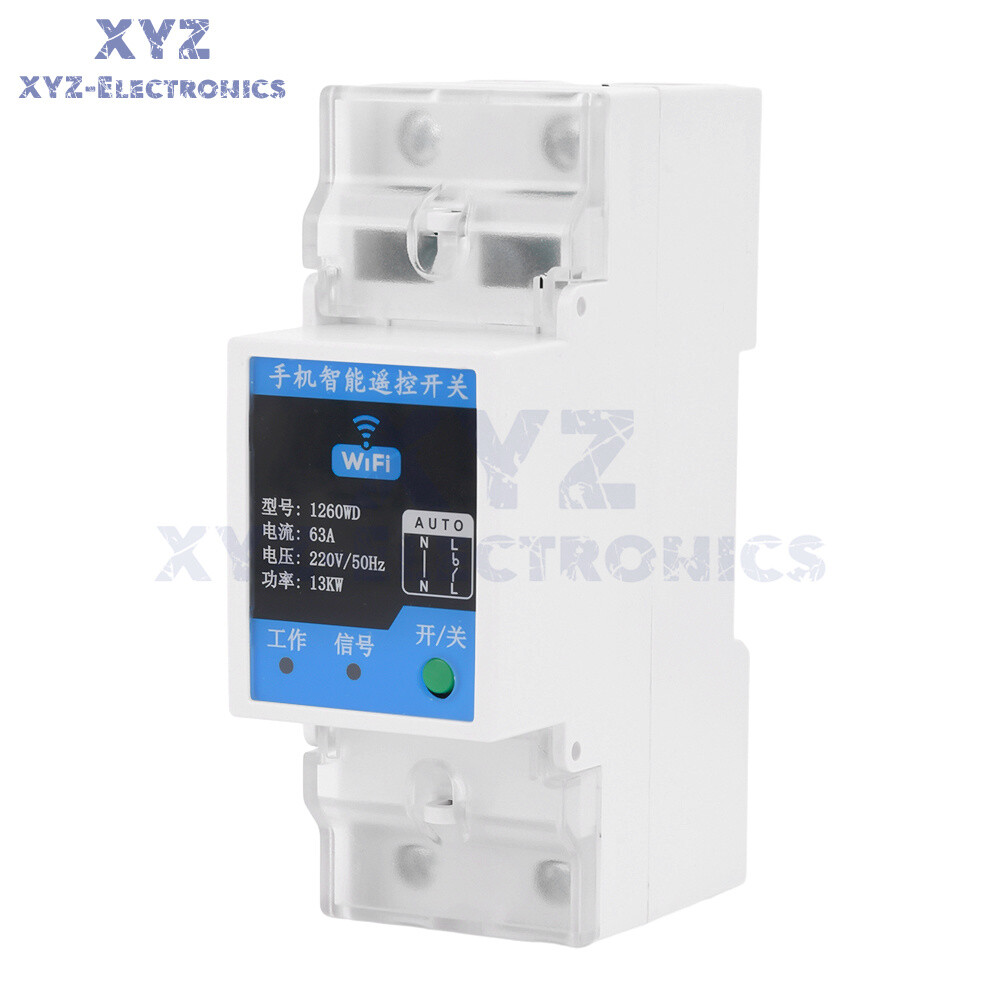 Smart Circuit Breaker TUYA WIFI Bluetooth 2P63A On/Off Breaker Remote Control