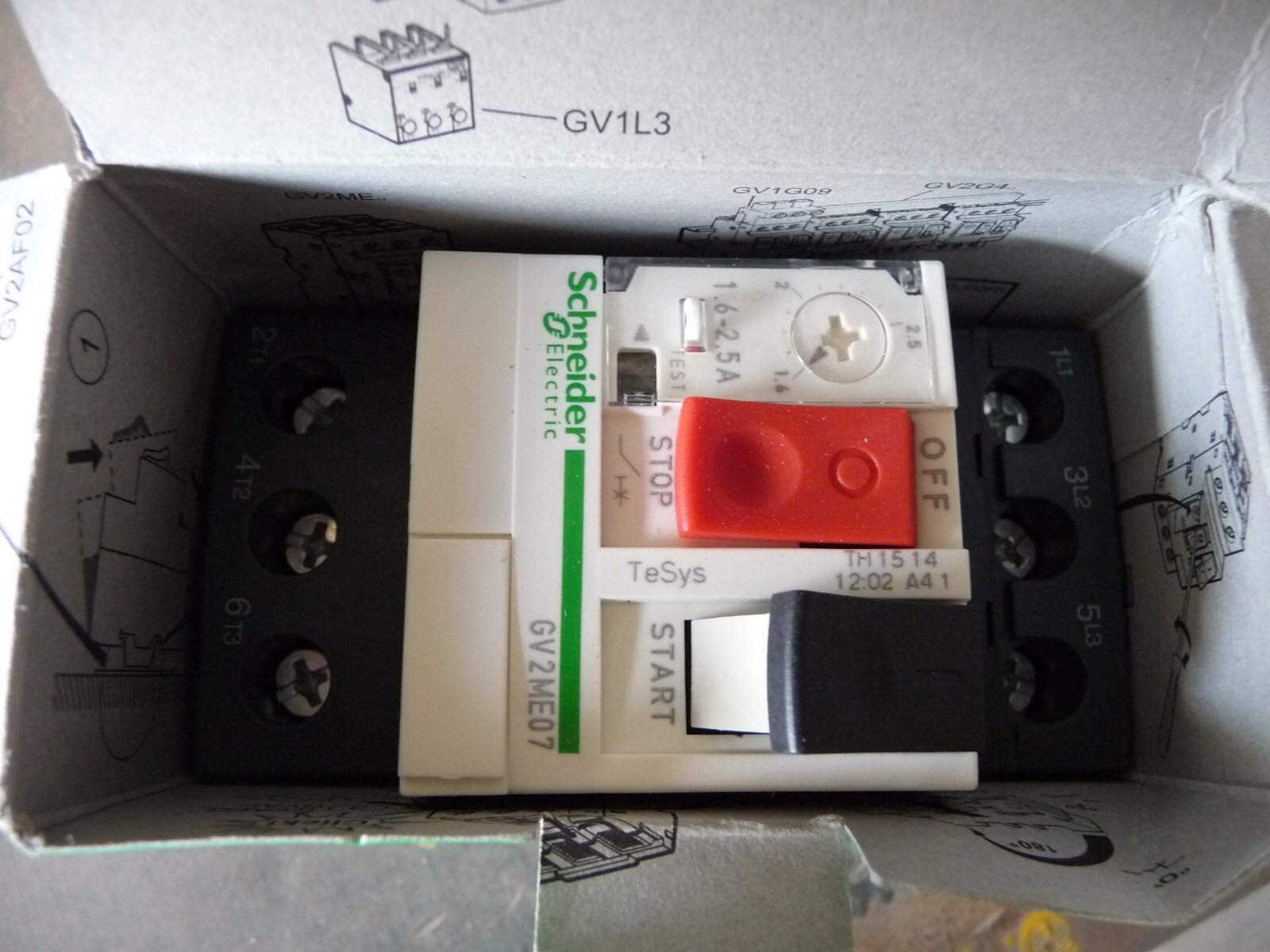 Schneider Electric GV2ME07 Motor Circuit Breaker 1.6-2.5A TeSys 034307