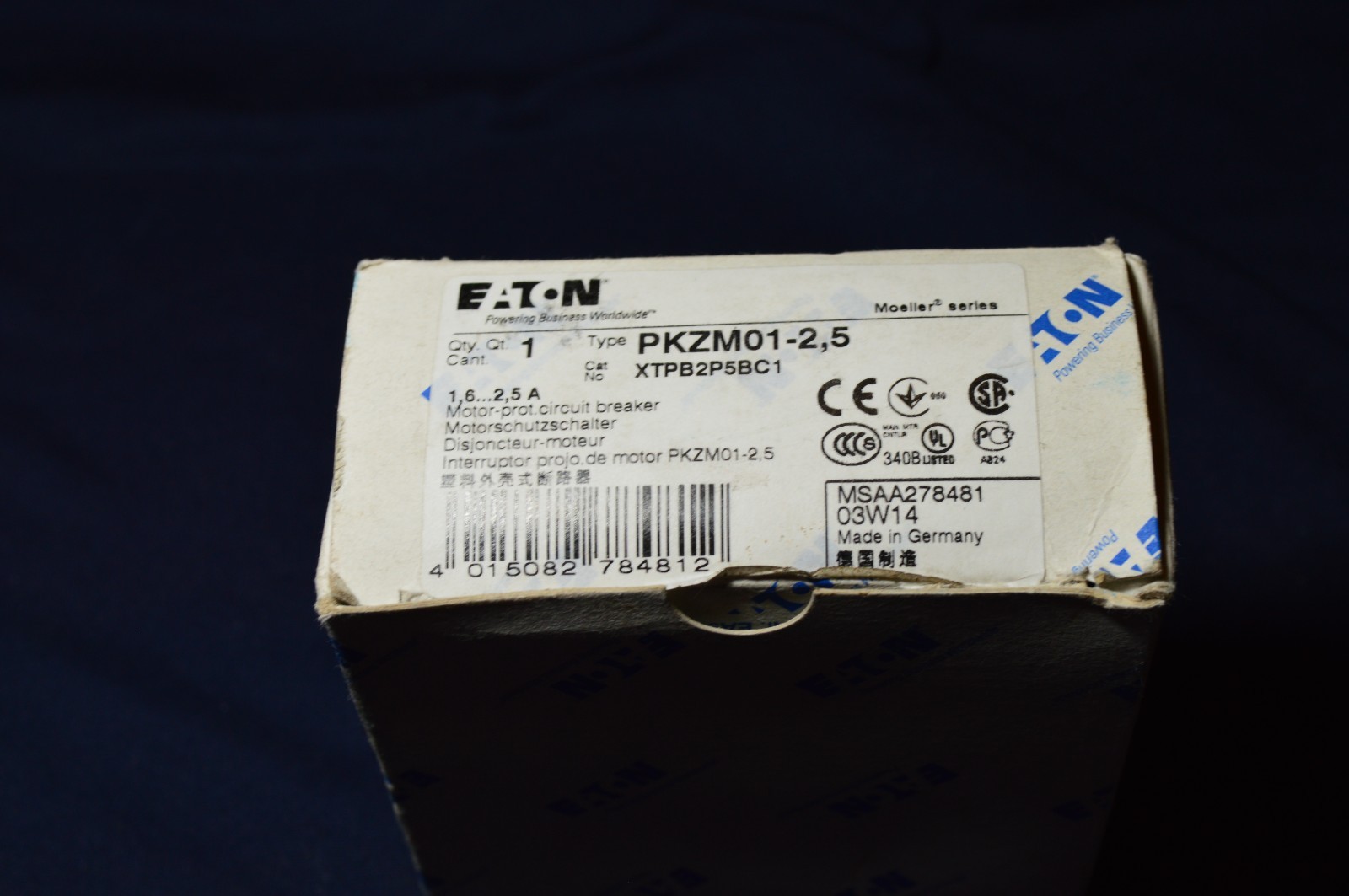 EATON XTPB2P5BC1 Motor Protector Circuit Breaker PKZM01-2,5 NEW