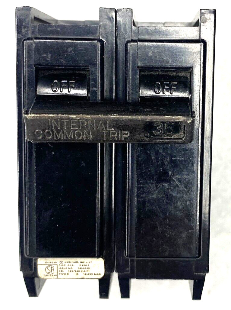 35A GTE Sylvania C-235 Circuit Breaker 35 Amp CTL 2-Pole 10kA@120/240V Type C