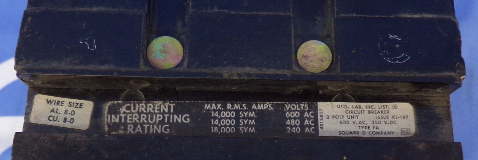 SQUARE D CIRCUIT BREAKER FA34070 I-LINE 70A 480V 2P***COSMETIC DAMAGE***1YR WARR