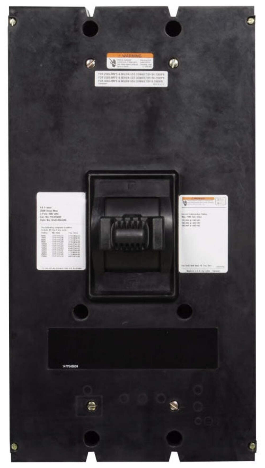 PB32500F – Westinghouse 2500A 3-Pole 600V Molded Case Circuit Breaker