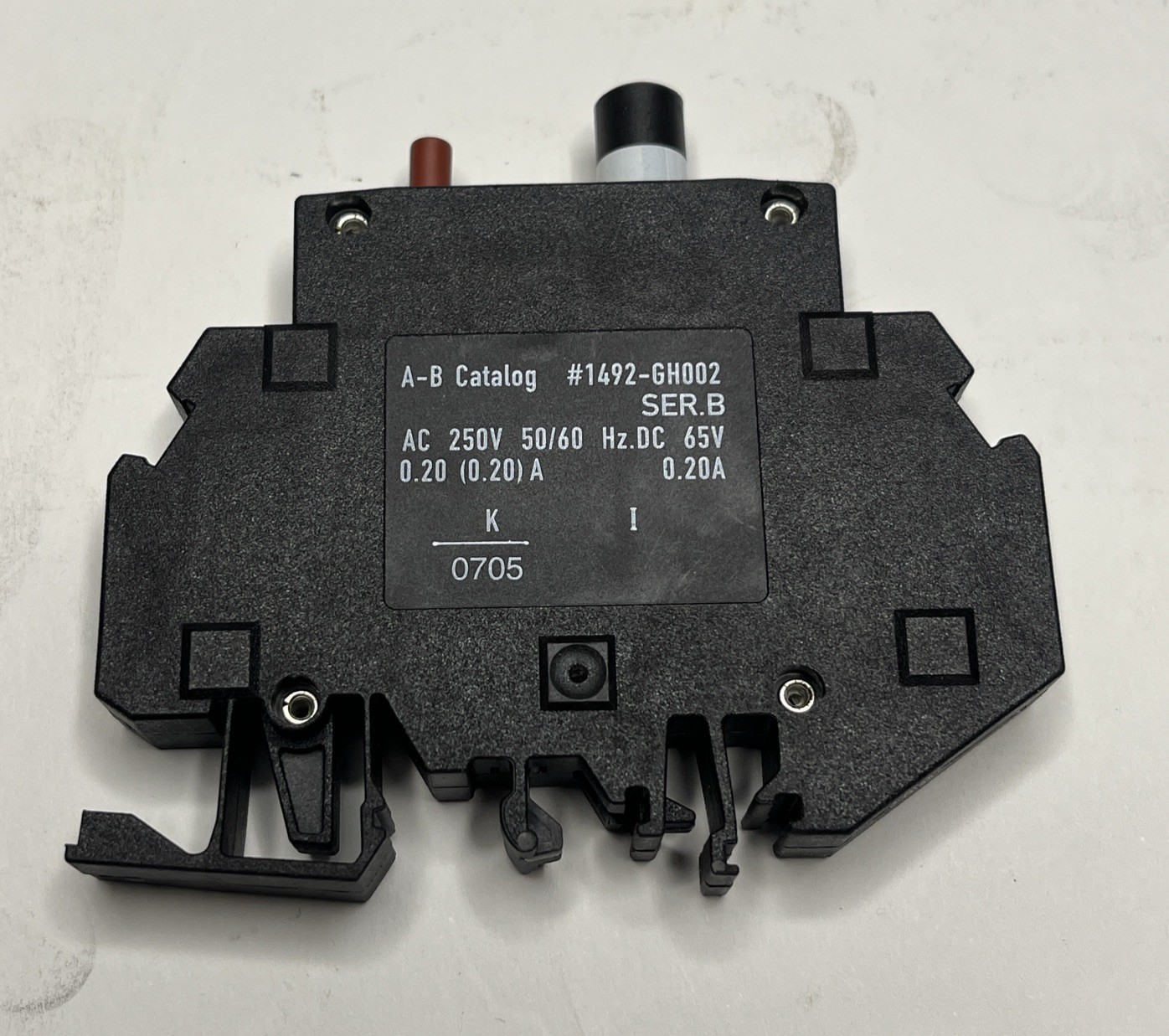 ALLEN BRADLEY 1492-GH002 SINGLE POLE 0.20 AMP CIRCUIT BREAKER 250V AC / 65 VDC