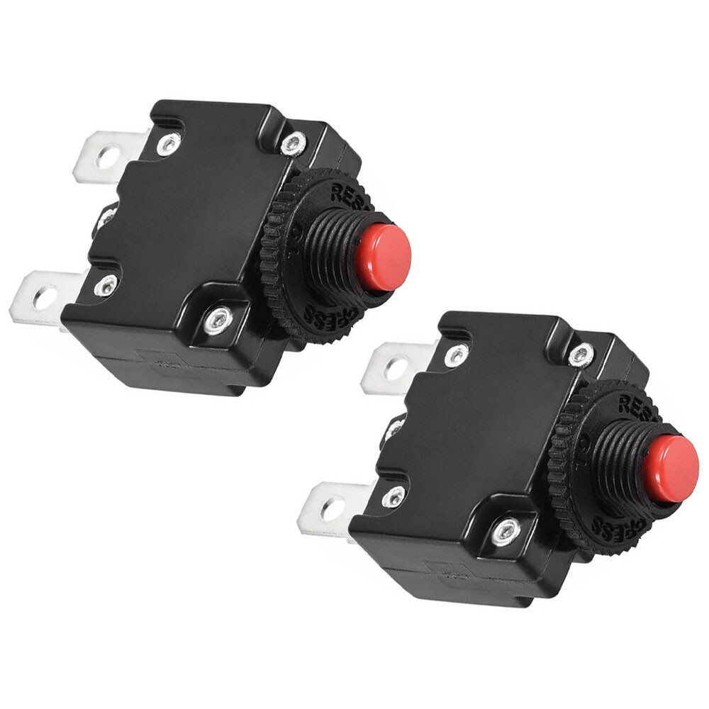 2x 15A 125/250V Push Button Reset Overload Protector Thermal Circuit Breaker NEW