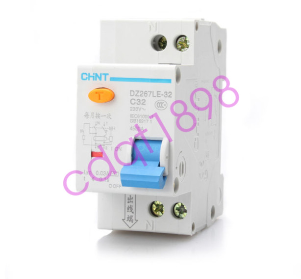 Chint DZ267LE-32 Series Circuit Breaker Leakage Protector C-Type 1P+N Brand