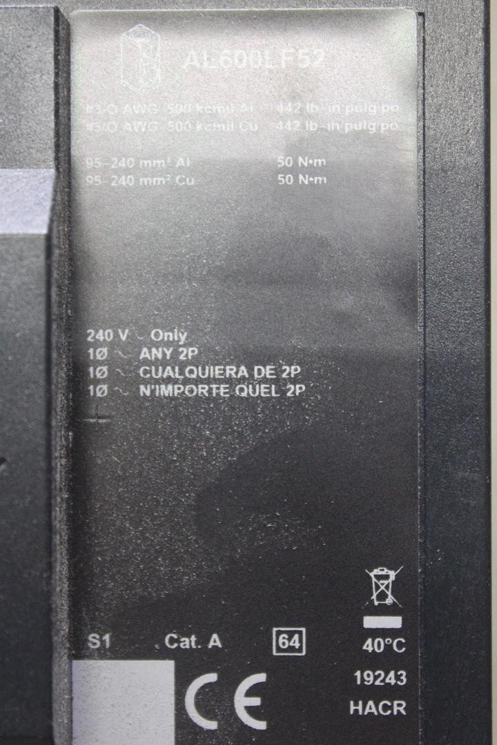 SQUARE D POWERPACT I-LINE CIRCUIT BREAKER LJA36400U31X 400 AMP 600 VAC 3-POLE