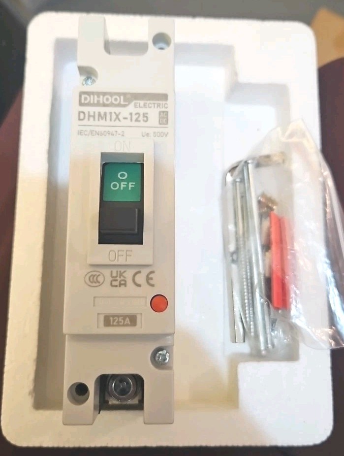 DIHOOL AC DC Molded Circuit Breaker 1 Pole 125A DHM1X-125