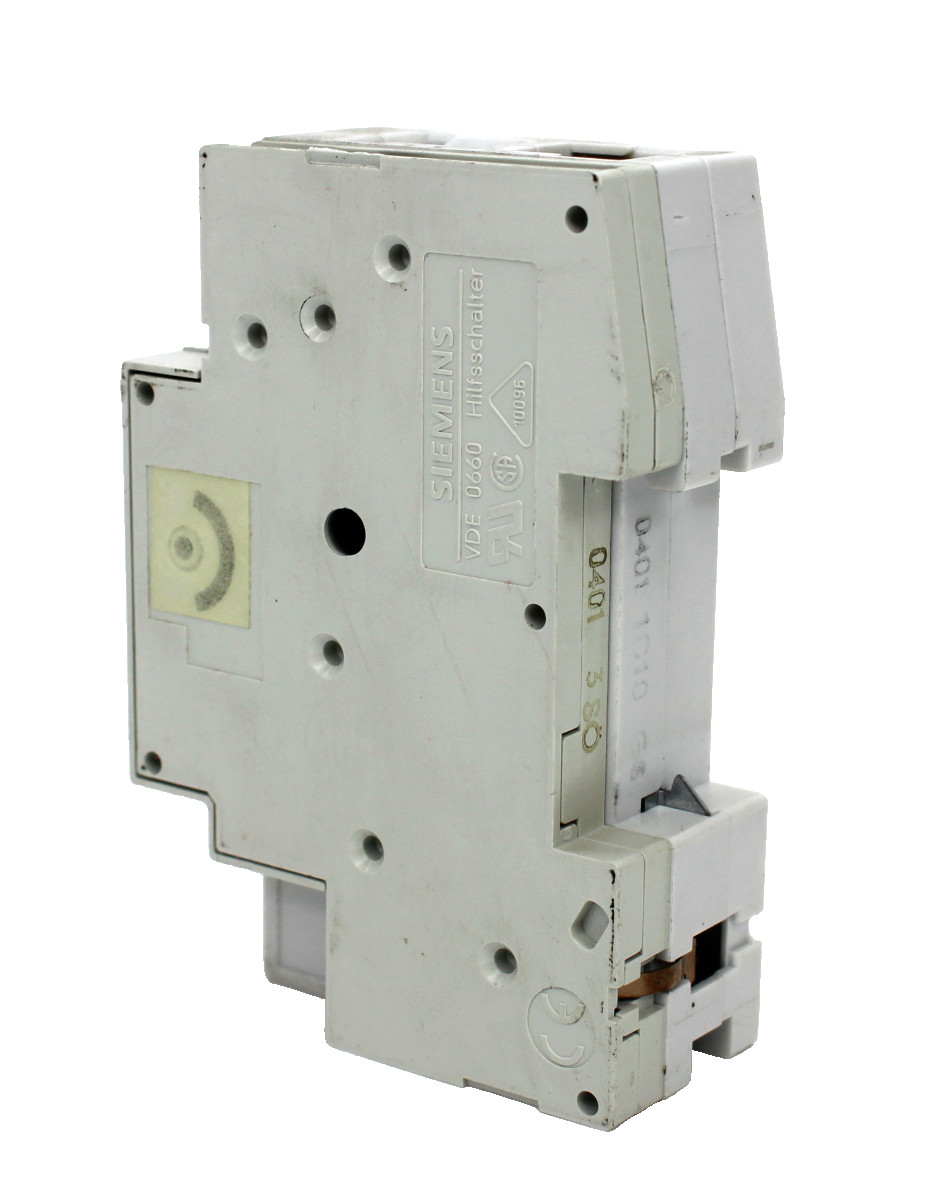 Siemens 5SX51 C10 Circuit Breaker 1Pole 10Amps w/ 5SX9100HS Auxiliary Contact
