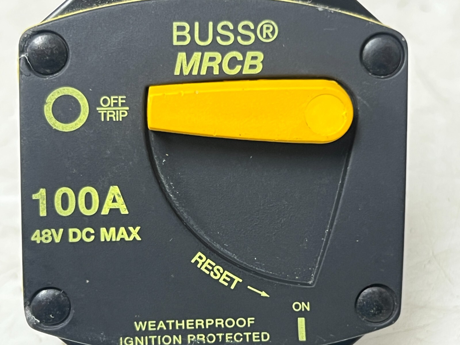 👀BUSS MRCB MARINE RATED PANEL MOUNT CIRCUIT BREAKER 100A 48 VDC D187100P-03-1