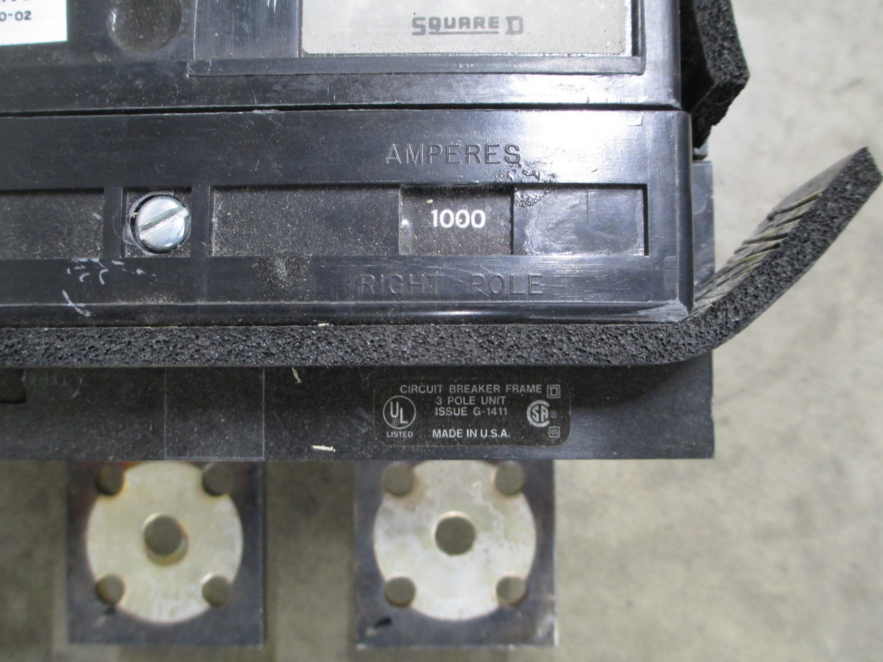 Sq D PHF2036 2000A Frame 1000A Rated 3P 600V Circuit Breaker MO/FM Used E-Ok