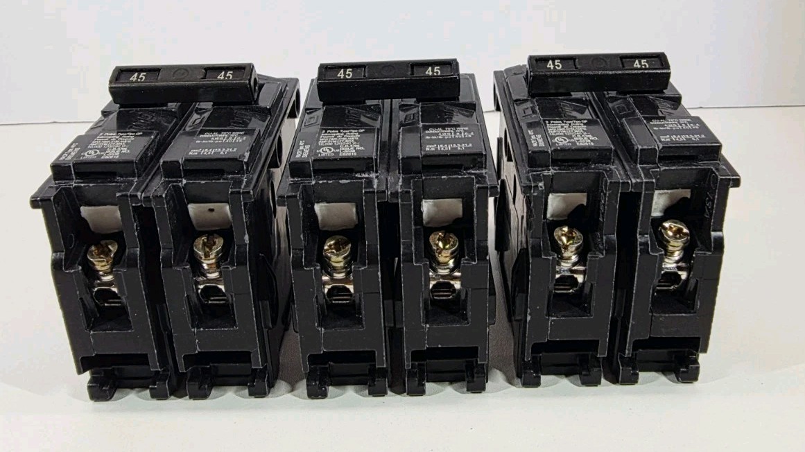 Lot Of 3 Siemens Q245 45 Amp Double-Pole Type QP Circuit Breaker