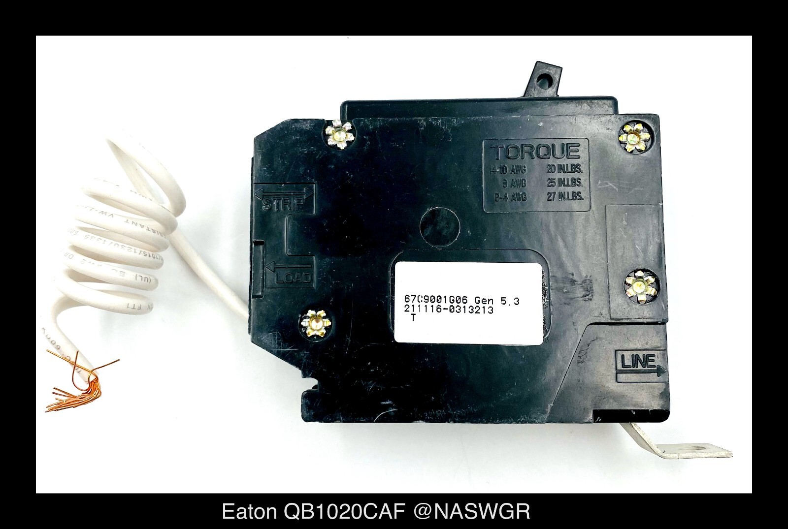 Eaton QB1020CAF Arc Fault Circuit Interrupter Breaker – 20 Amp – Unused