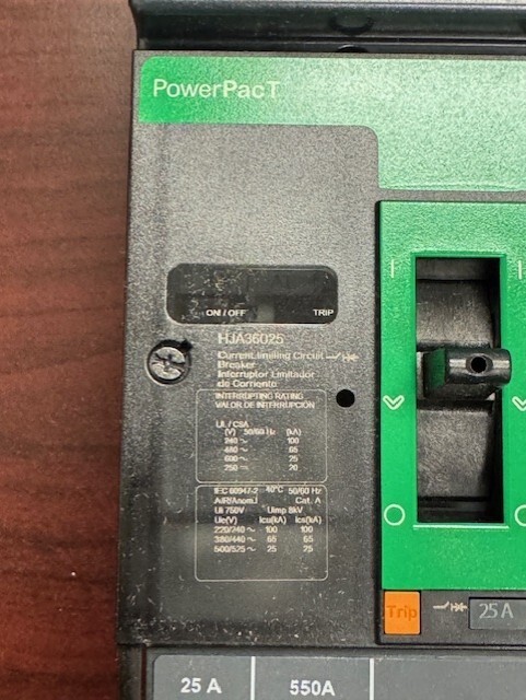 HJA36025 3Pole 25Amp 480/600Volt I-Line Square D HJA Circuit Breaker BRAND NEW