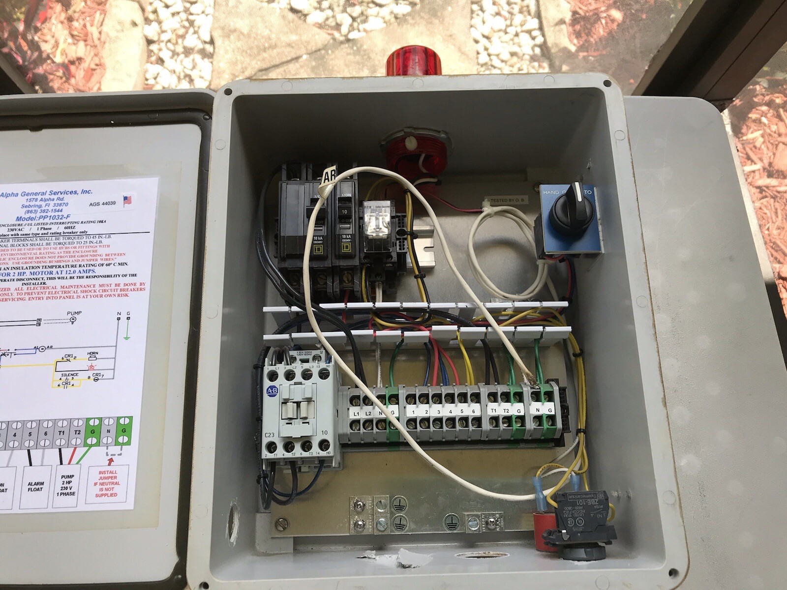 ALPHA GENERAL Control Panel Circuit Breaker Terminals PP1032-F Nema Type 4X Encl