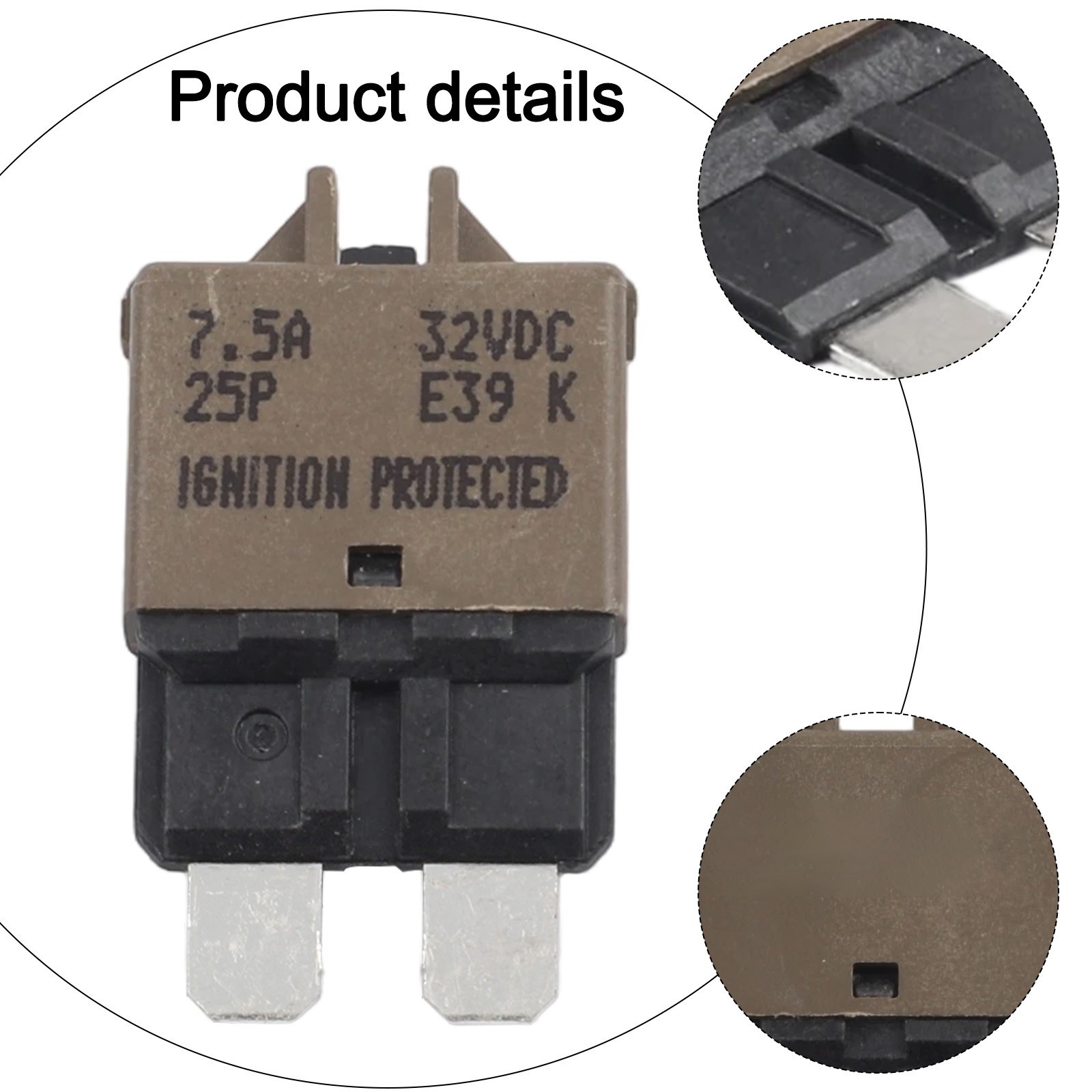 DC28V Car Manual Circuit Breaker Blade Fuse Resettable Boat Marine Auto Tool Kit